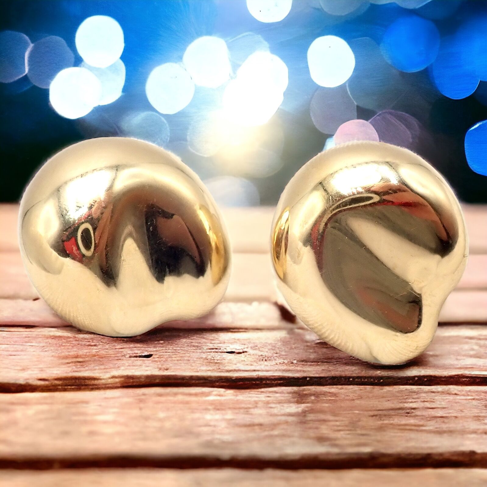 Authentic Tiffany & Co Peretti 18k Yellow Gold Extra Large Thumbprint Earrings | Fortrove