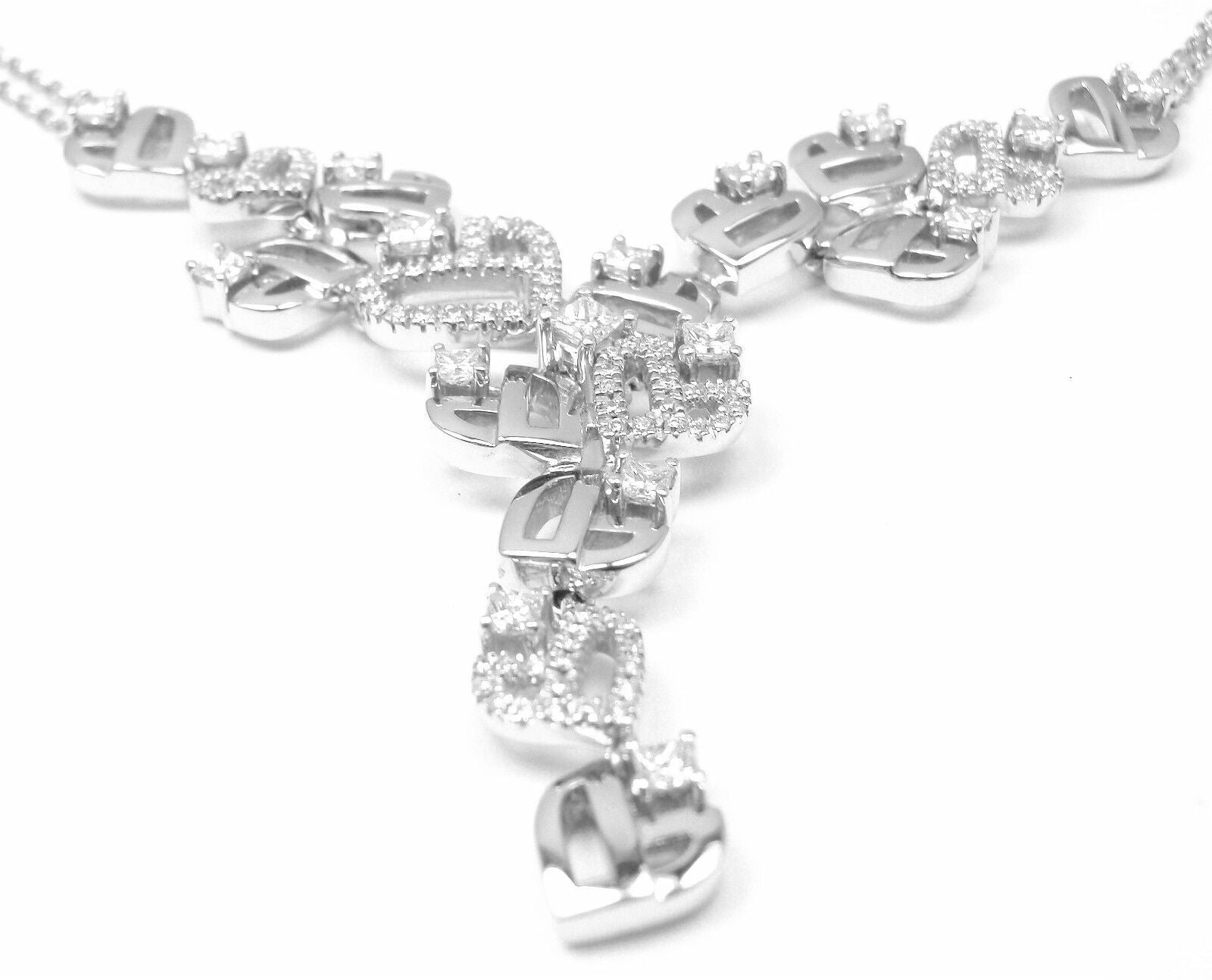 Authentic Damiani 18k White Gold Diamond Drop Necklace | Fortrove