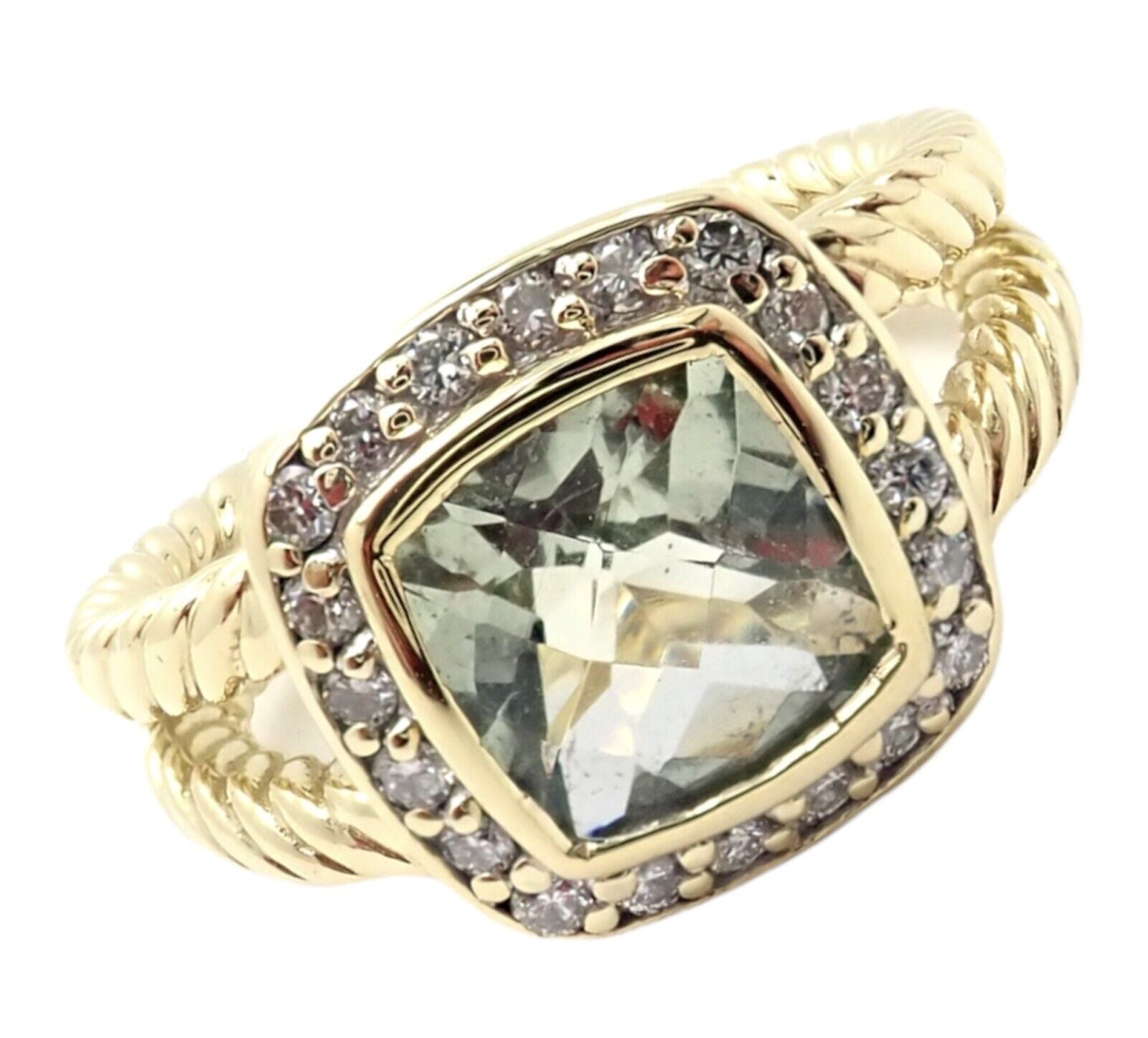 David Yurman Albion 18k Yellow Gold Diamond Citrine Ring sz 5.25 | Fortrove