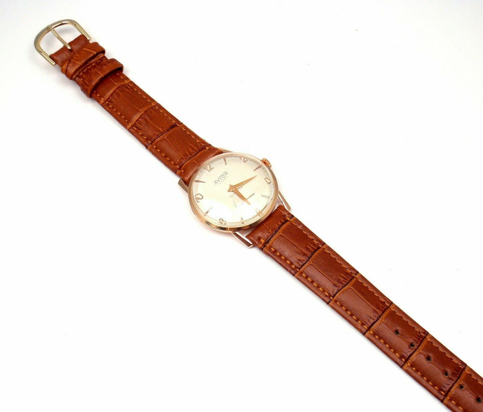 Authentic! Ferrotex Avion 18k Yellow Gold Manual Wind 17j Watch | Fortrove