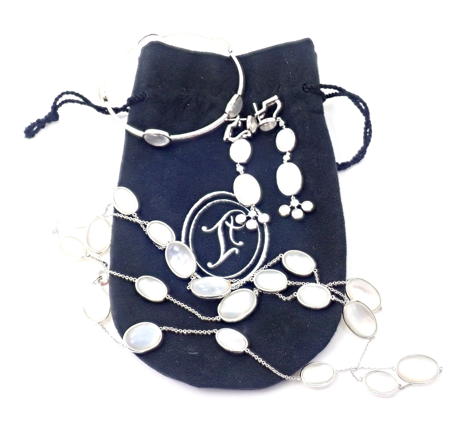 Ivanka Trump Bubble 18k Gold Diamond Crystal MOP Set Necklace Bracelet Earrings | Fortrove