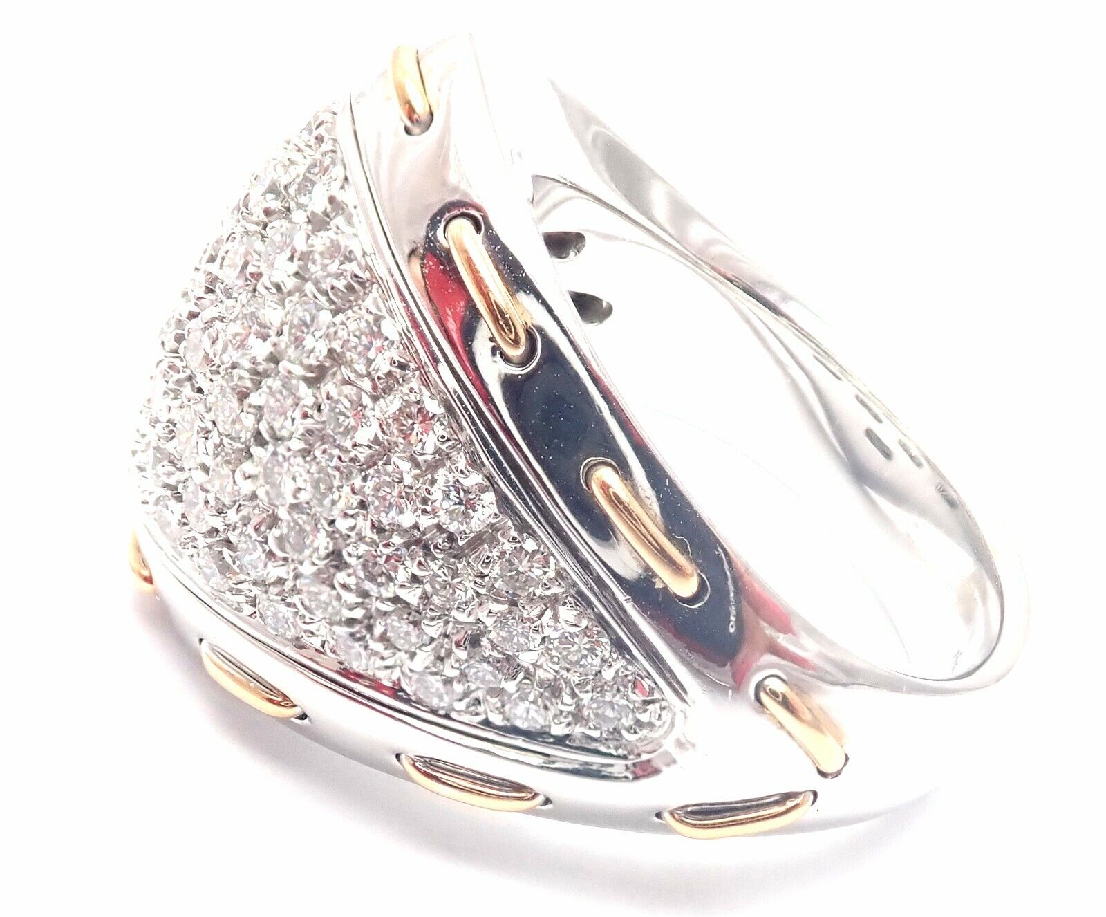 Authentic! Damiani 18k White Gold 1.36ct Diamond Cocktail Ring Retail $11,990 | Fortrove