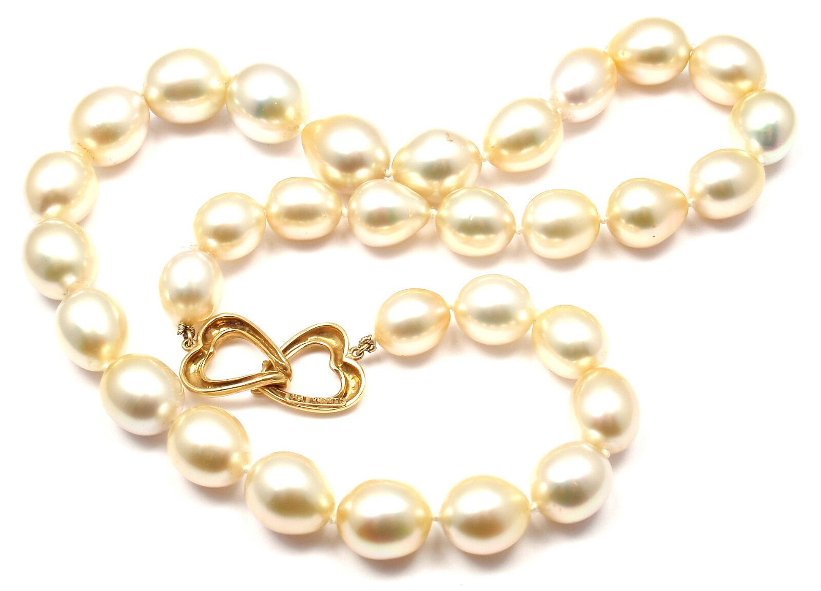 Rare! Authentic Andrew Clunn 18k Yellow Gold Golden Tahitian Pearl Necklace | Fortrove