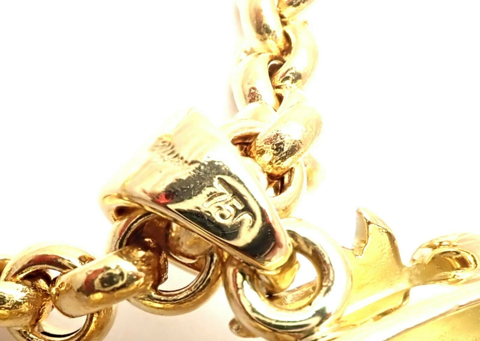 Authentic! Chopard 18k Yellow Gold Large Happy Clown Flower Pendant Necklace | Fortrove