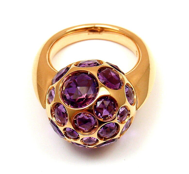NEW! AUTHENTIC POMELLATO HAREM 18K YELLOW GOLD AMETHYST RING sz 4.5 with TAG | Fortrove