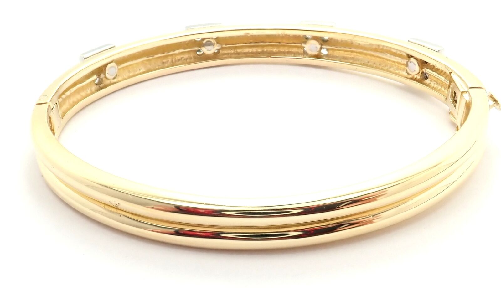 Rare! Vintage Authentic Tiffany & Co 18k Yellow Gold Diamond Bangle Bracelet | Fortrove