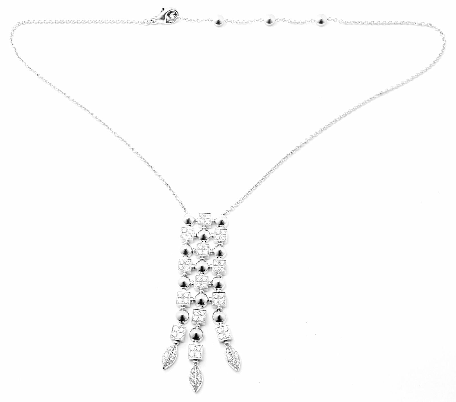 Authentic! Bvlgari Bulgari 18k White Gold Lucea Diamond Pendant Necklace | Fortrove