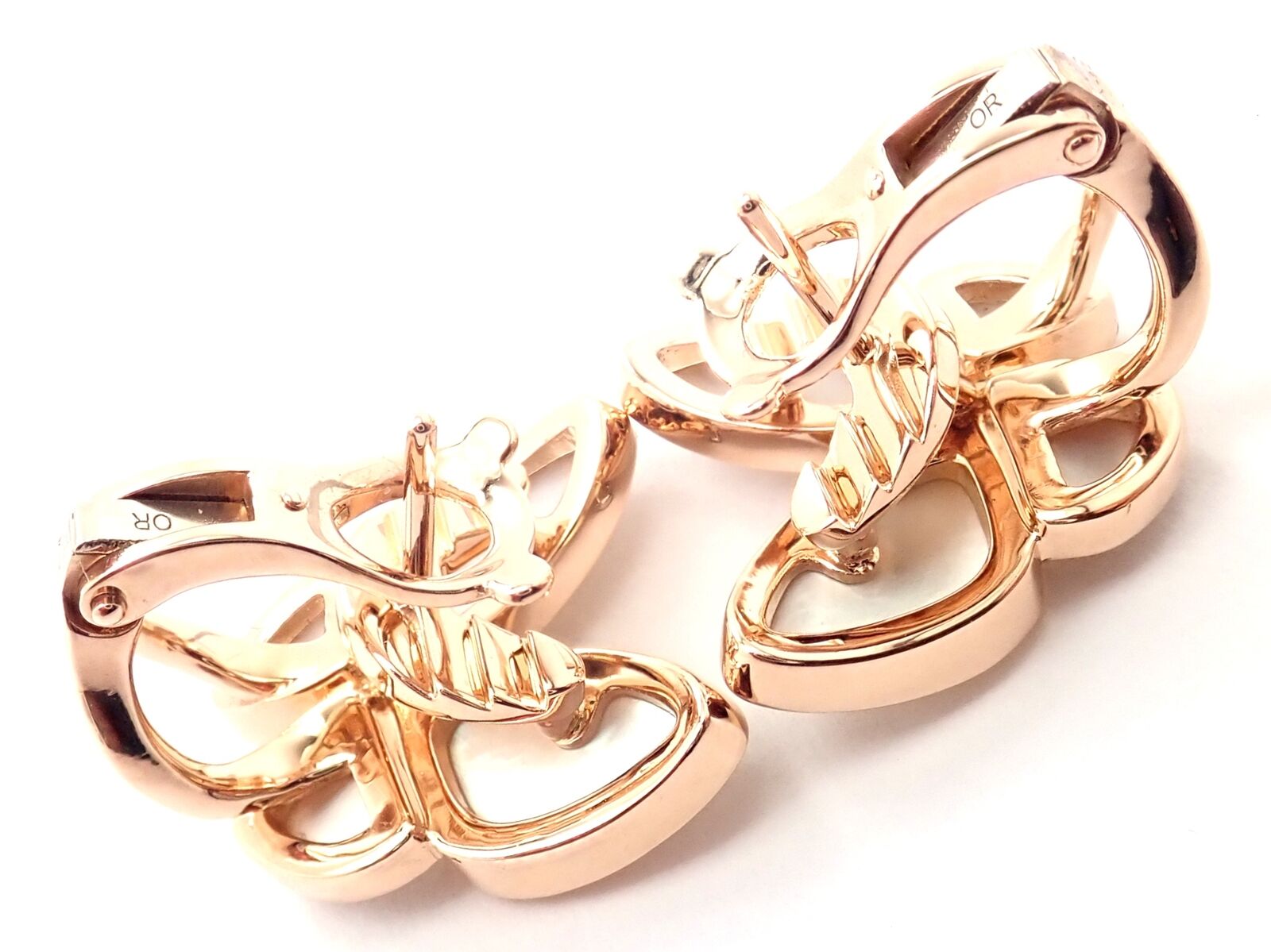 Van Cleef & Arpels Jewelry & Watches:Fine Jewelry:Earrings Authentic! Van Cleef & Arpels 18k Gold Diamond MOP Two Butterfly Earrings Cert.