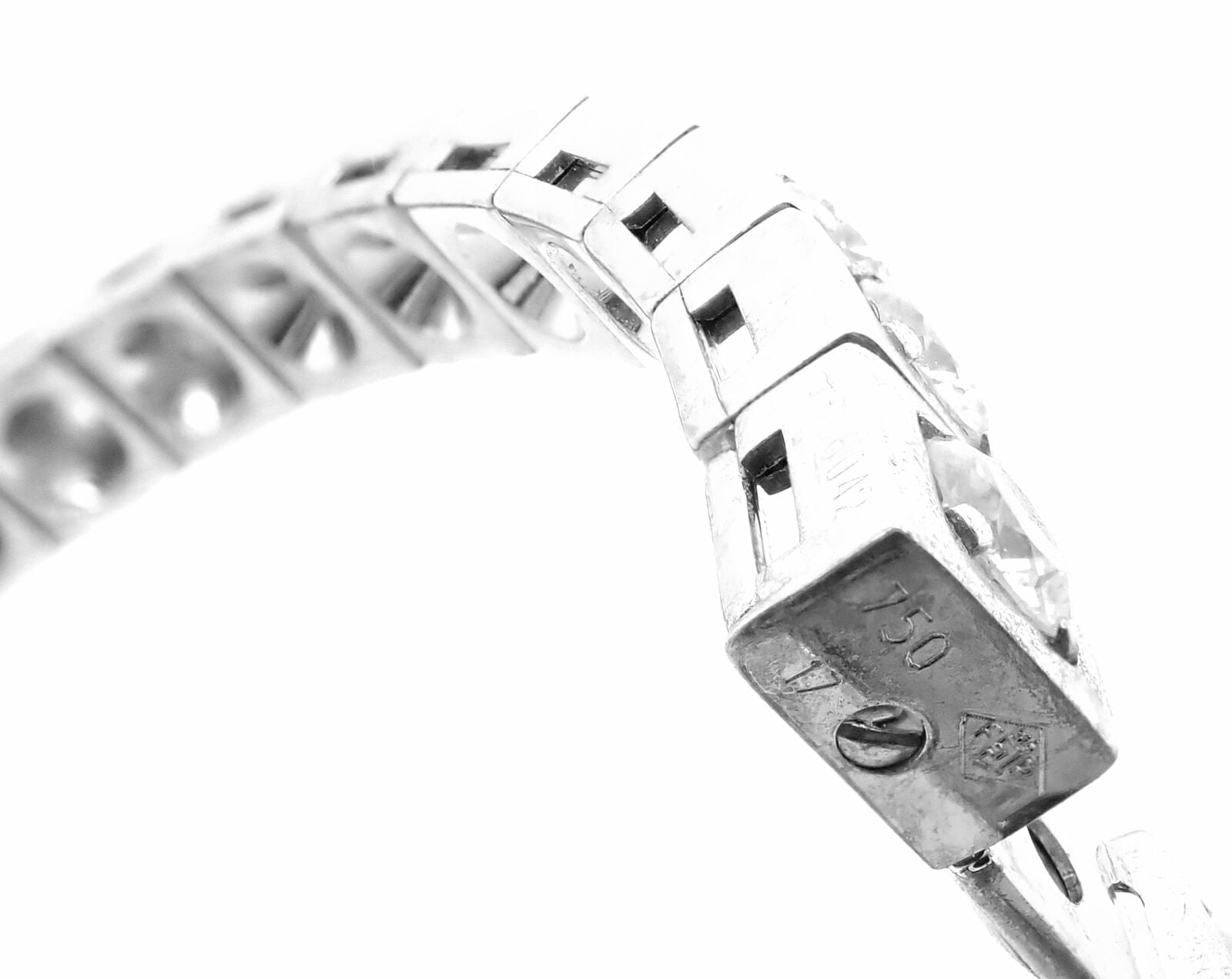 Rare! Authentic Cartier Tectonique 18k White Gold Diamond Tennis Bracelet | Fortrove