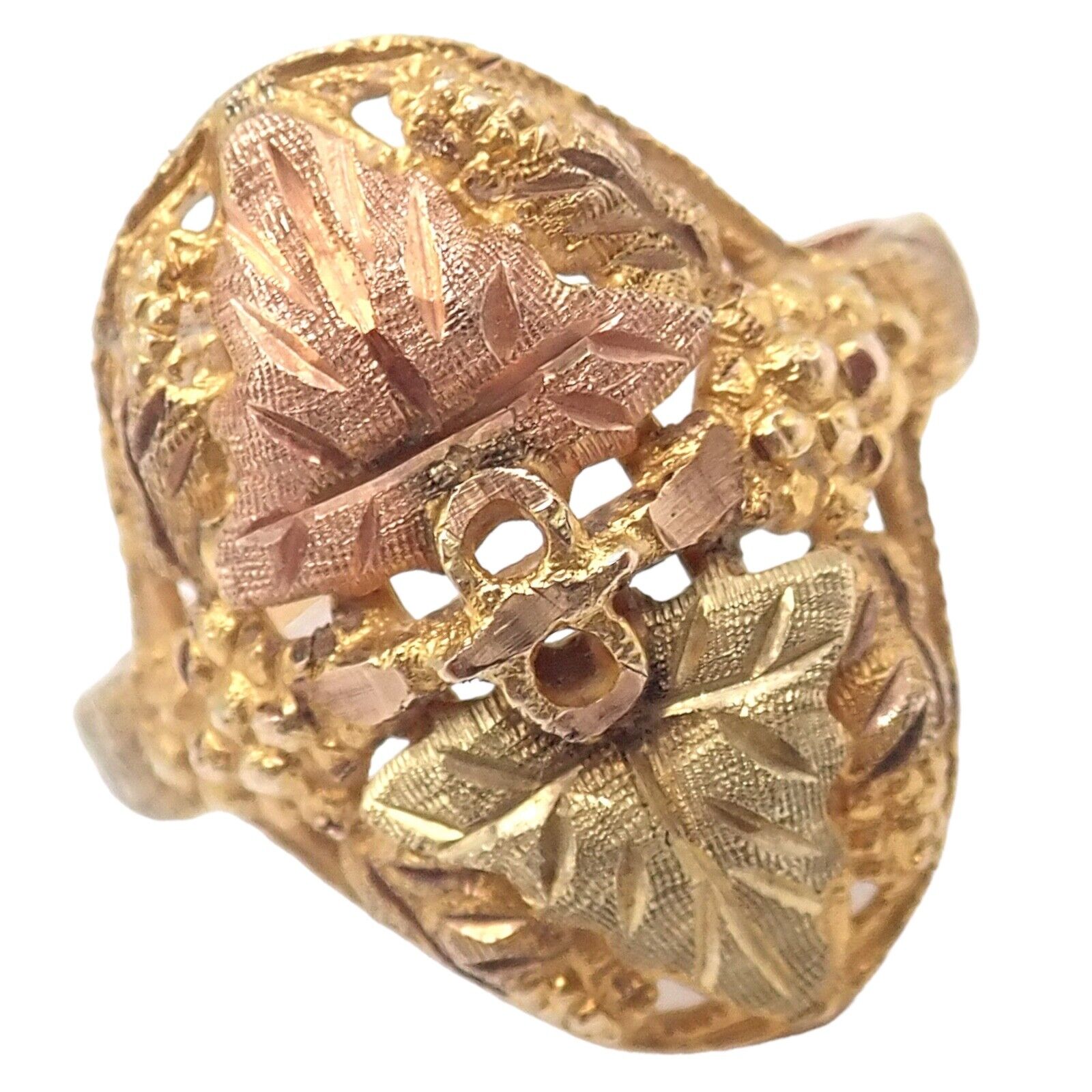 Vintage Estate 10k Multi Color Black Hills Gold Ring sz 5.5 | Fortrove