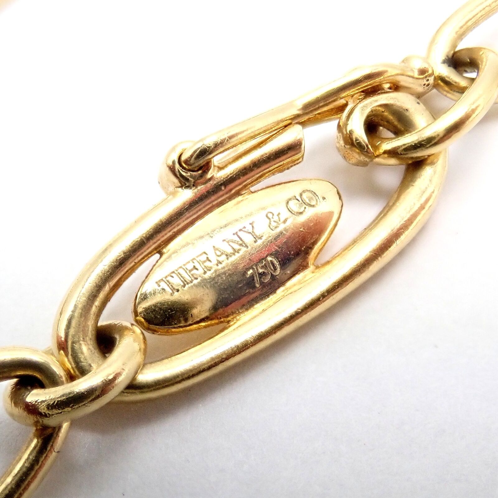 Authentic! Tiffany & Co Peretti 18k Yellow Gold 30mm Disc Pendant Necklace | Fortrove