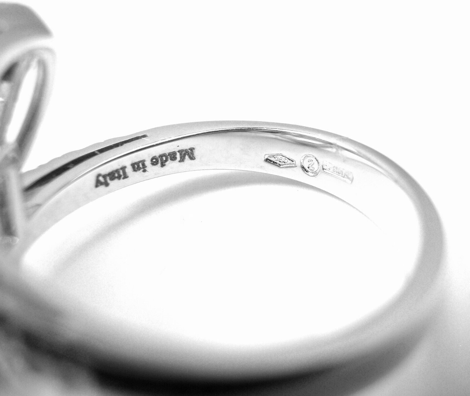 New! Authentic Damiani Madeira Mirror 18k White Gold .80ct Diamond Ring Box Cert | Fortrove