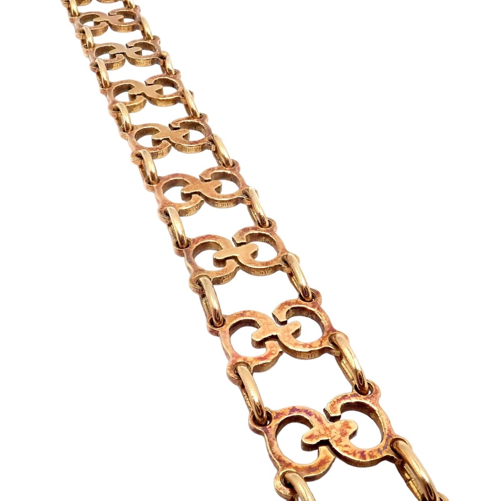 Vintage! Authentic Gucci 18k Yellow Gold Logo Bracelet | Fortrove