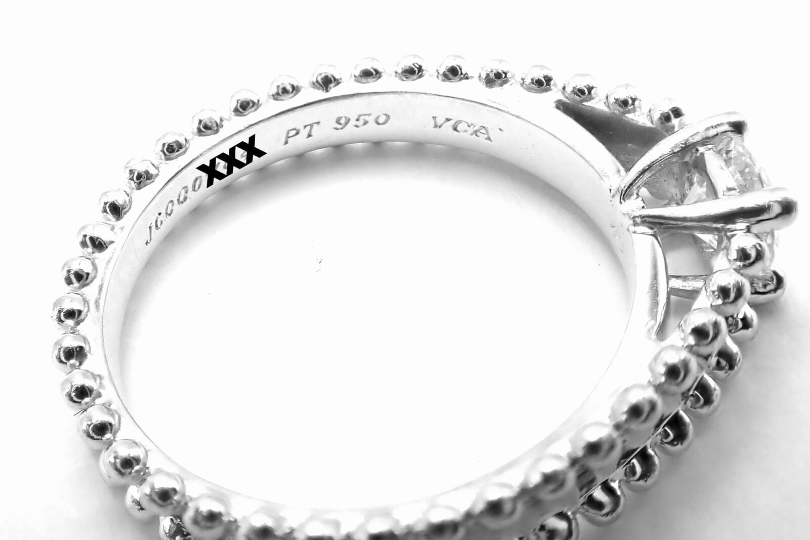 Authentic! Van Cleef & Arpels Estelle Platinum .31ct Diamond Solitaire Ring GIA | Fortrove