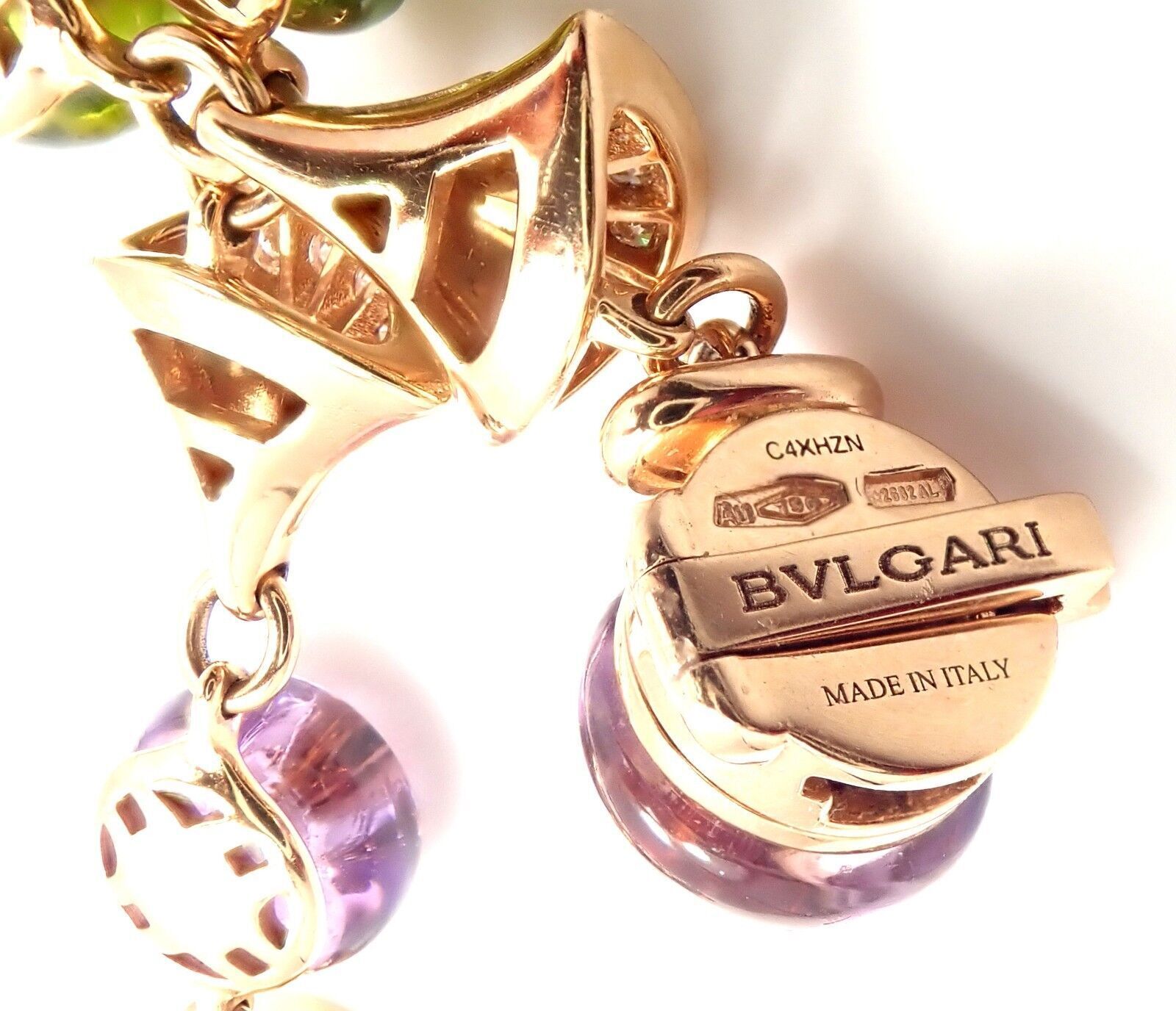 Bulgari Jewelry & Watches:Fine Jewelry:Necklaces & Pendants Authentic Bvlgari Bulgari Diva Dream Diamond Amethyst Rubellite Peridot Necklace