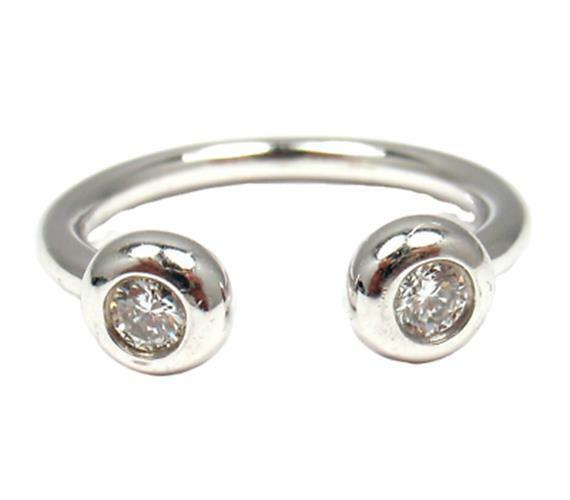 Rare Georg Jensen Aurora 18K White Gold Diamond Ring sz 5.5 51 #3572580 | Fortrove
