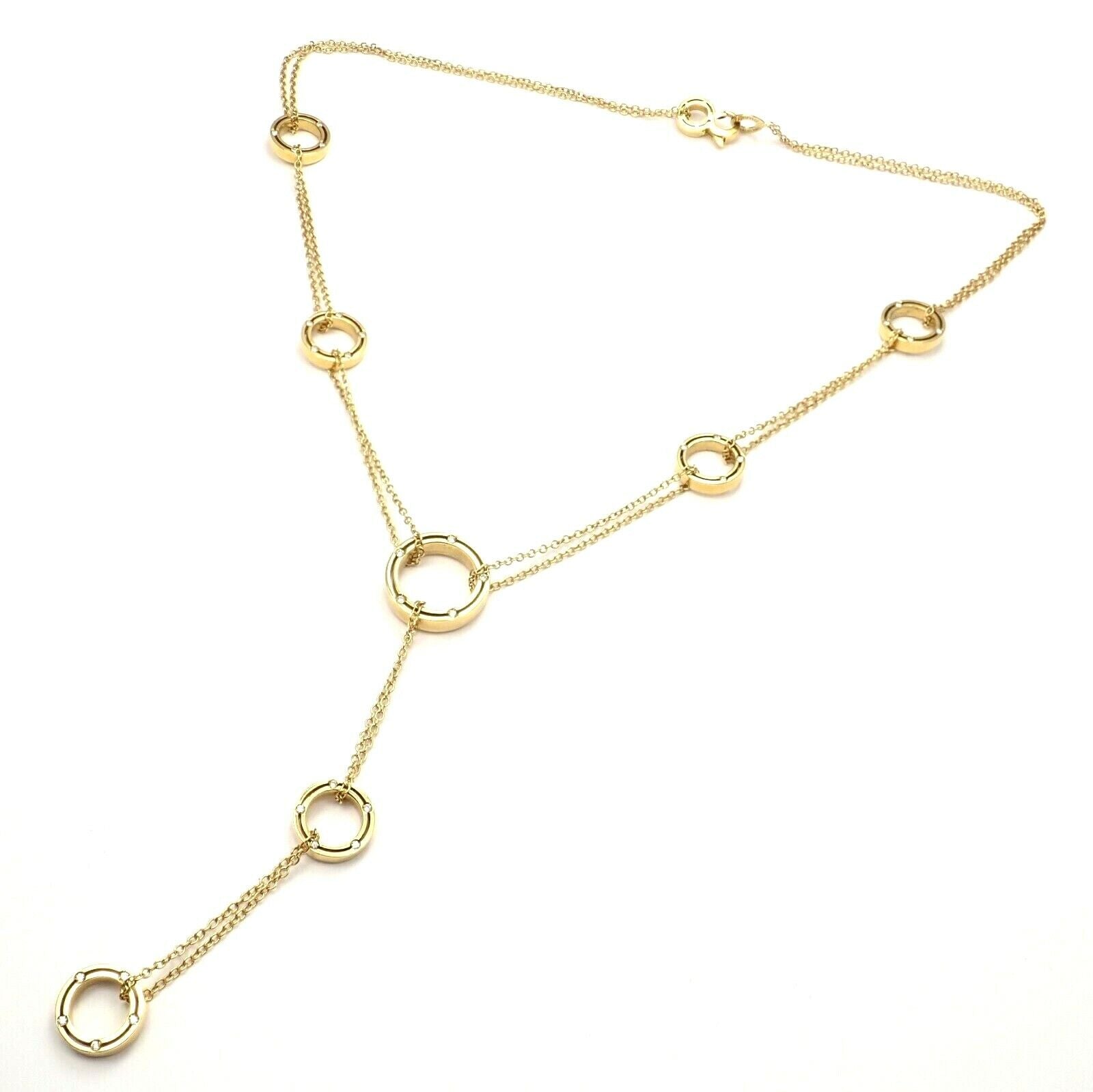Authentic Damiani 18k Yellow Diamond 7 Station Brad Pitt Drop Necklace | Fortrove