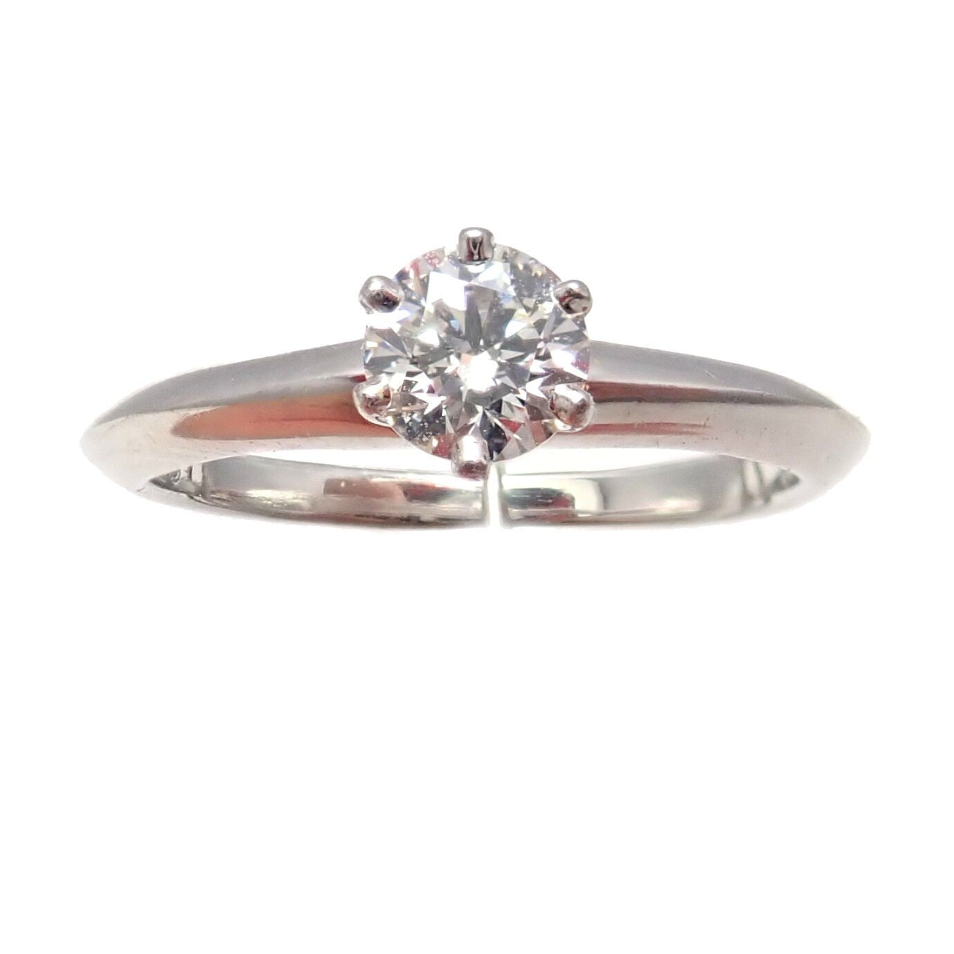 Authentic Tiffany & Co. Platinum 0.31Ct Diamond G/Vs1 Engagement Ring 4.25 Cert | Fortrove