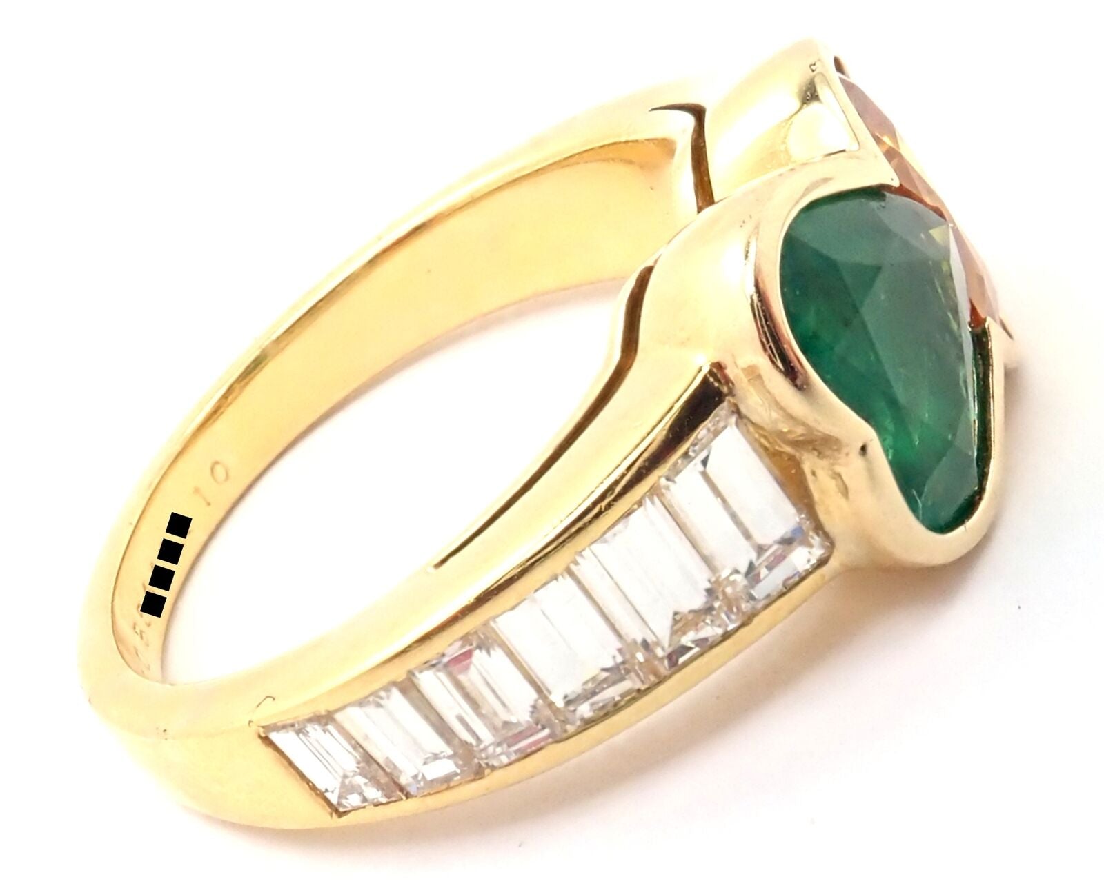Authentic Van Cleef & Arpels 18k Gold Diamond Emerald Yellow Sapphire Ring Paper | Fortrove