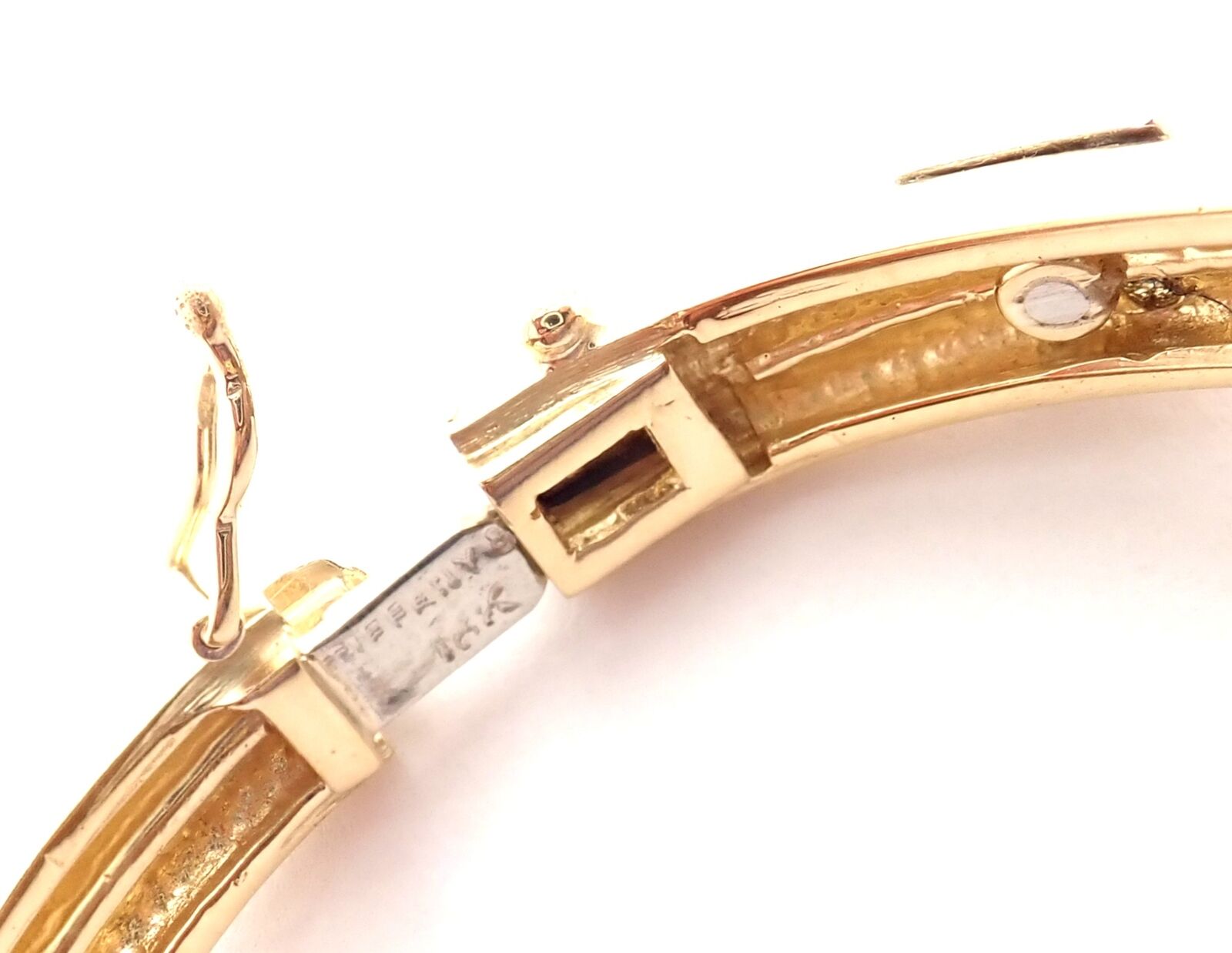 Rare! Vintage Authentic Tiffany & Co 18k Yellow Gold Diamond Bangle Bracelet | Fortrove