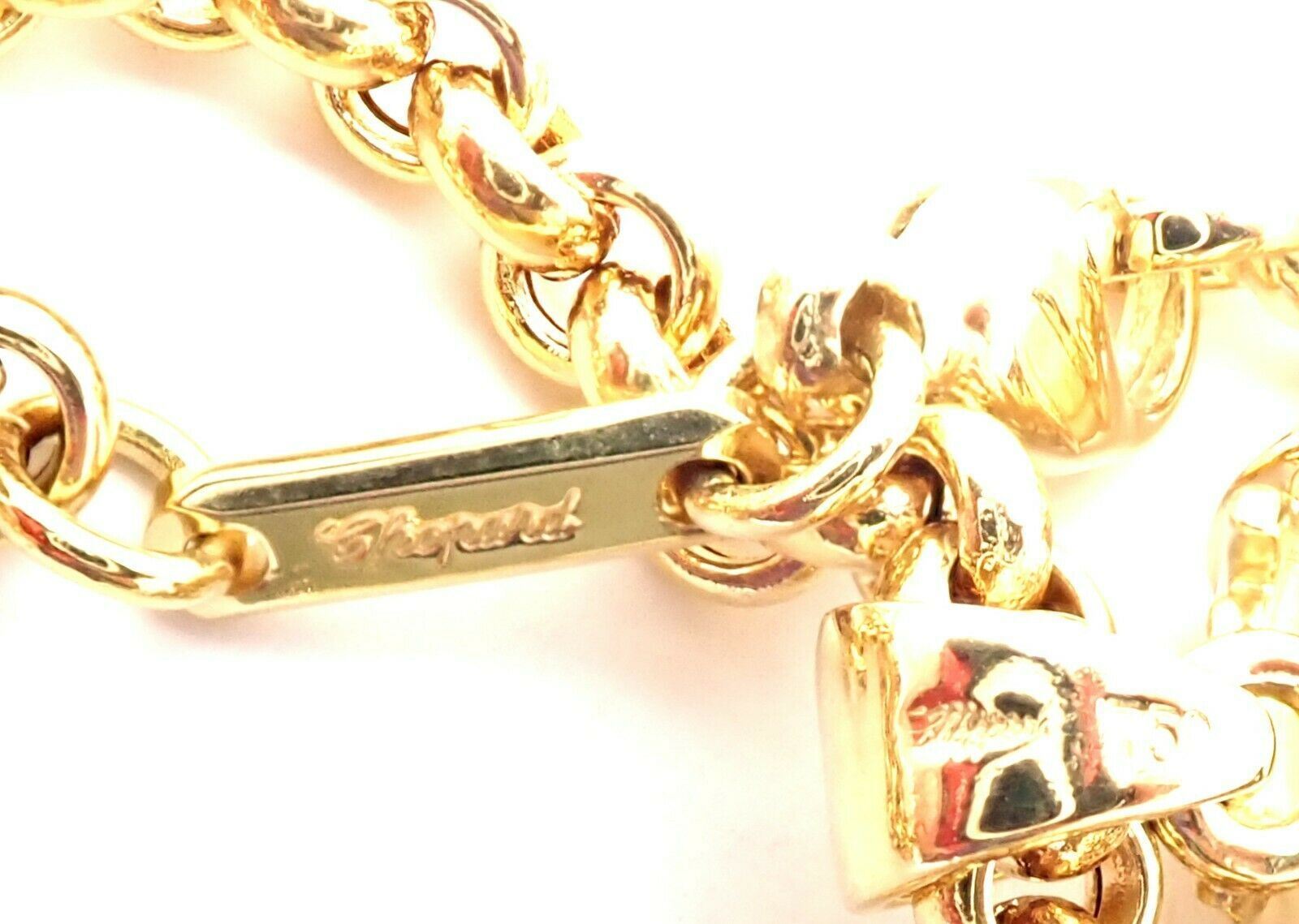 Authentic! Chopard 18k Yellow Gold Large Happy Clown Flower Pendant Necklace | Fortrove