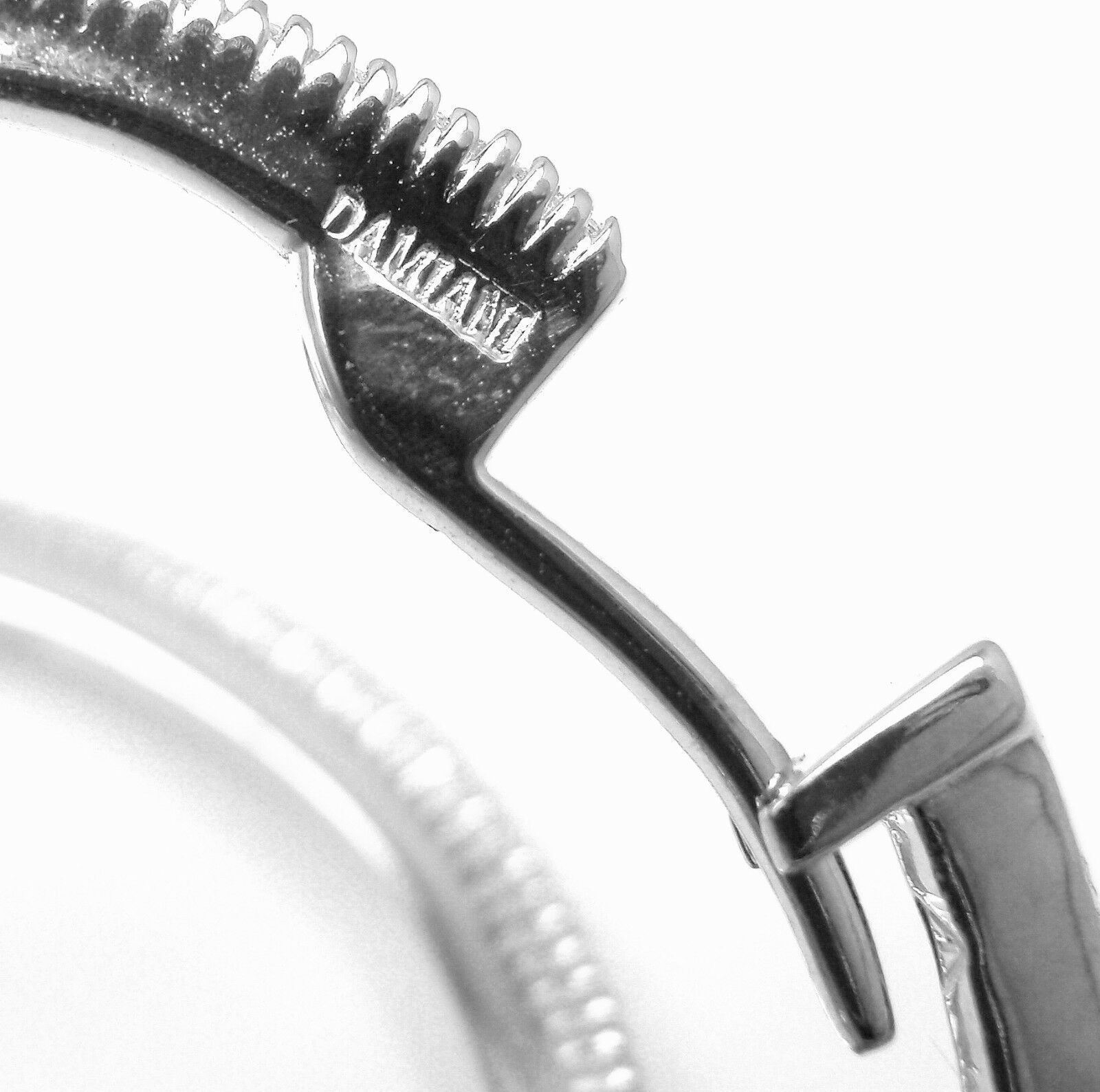 Authentic! Damiani 18k Rose/White Gold Diamond Hoop Earrings | Fortrove