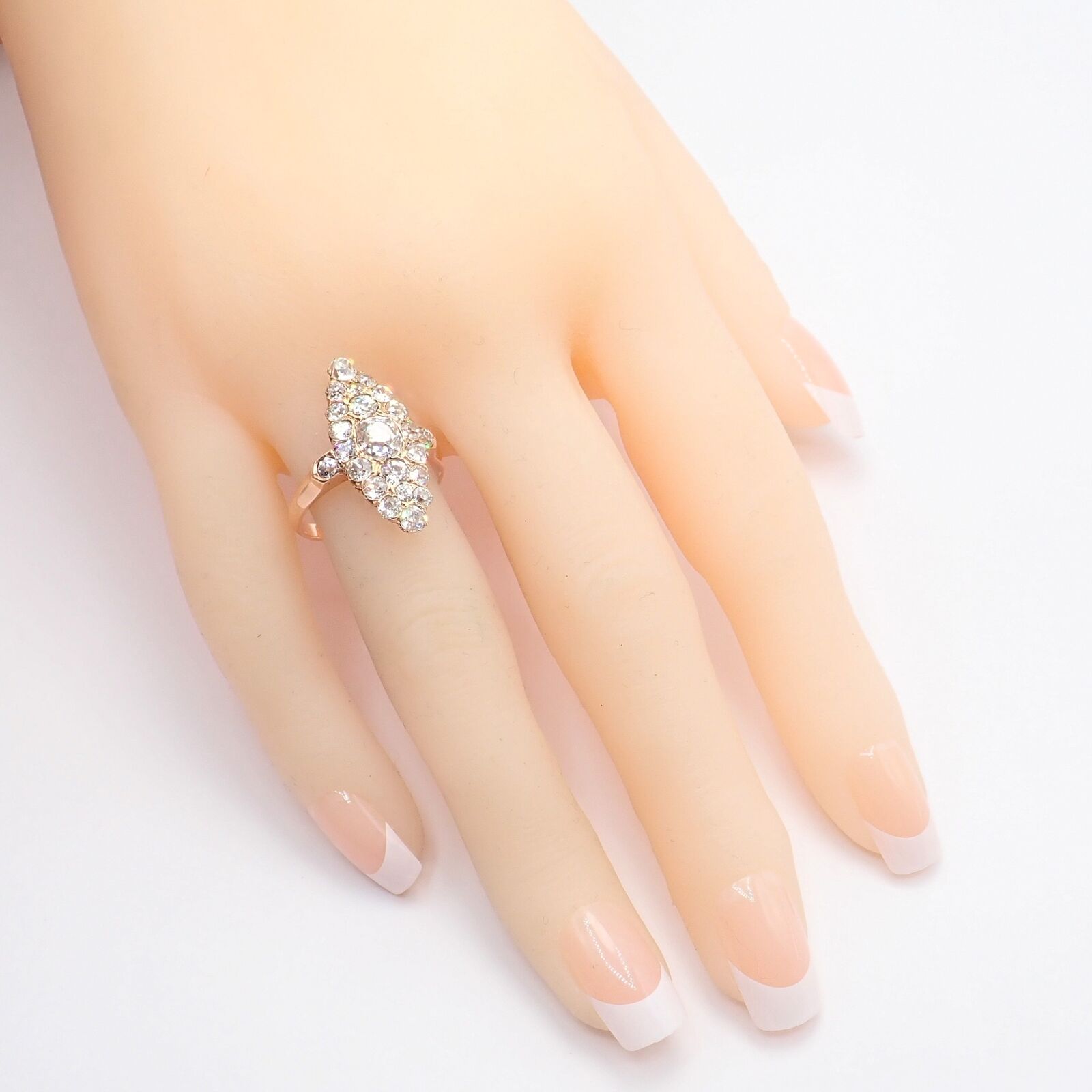 1930s Antique Vintage Estate 18k Rose Gold Old Miner Cut Diamond 3.80ctw Ring | Fortrove