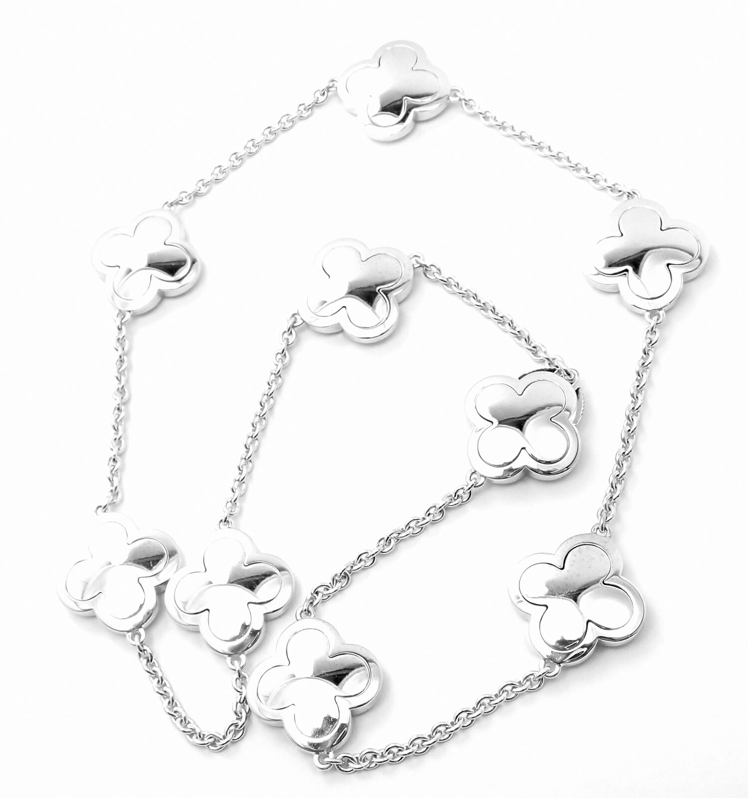 Van Cleef & Arpels Jewelry & Watches:Fine Jewelry:Necklaces & Pendants Authentic Van Cleef & Arpels 18k White Gold Diamond Pure Alhambra Necklace Paper