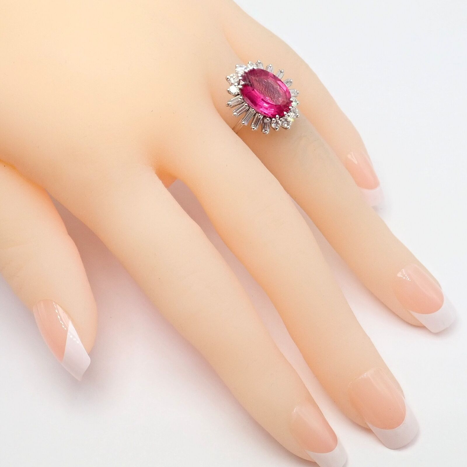 Authentic! H. Stern 18k White Gold Diamond Pink Tourmaline Ring + Earrings Set | Fortrove