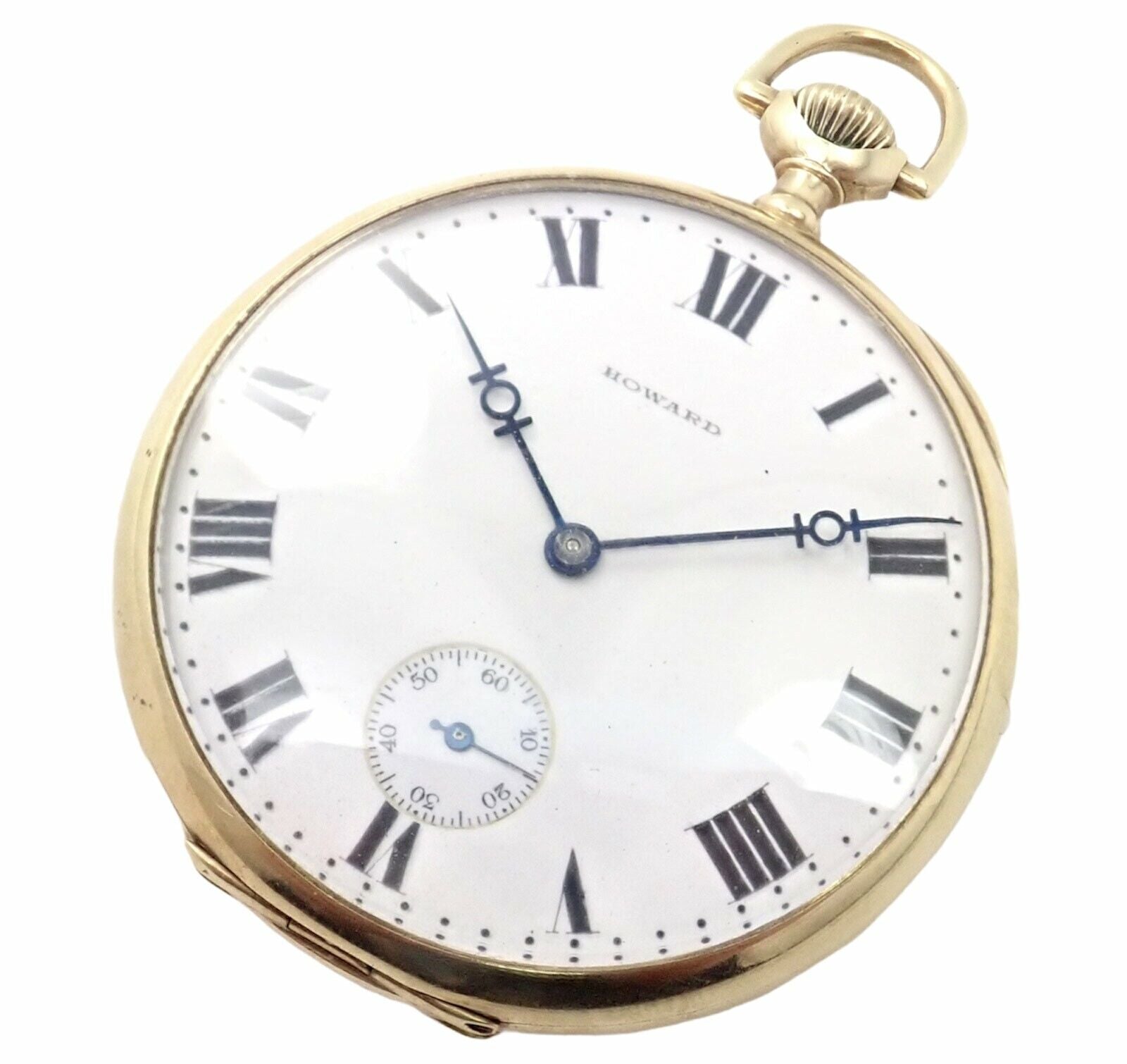 Vintage Howard 14k Yellow Gold 46mm 17j Pocket Watch c. 1920's | Fortrove
