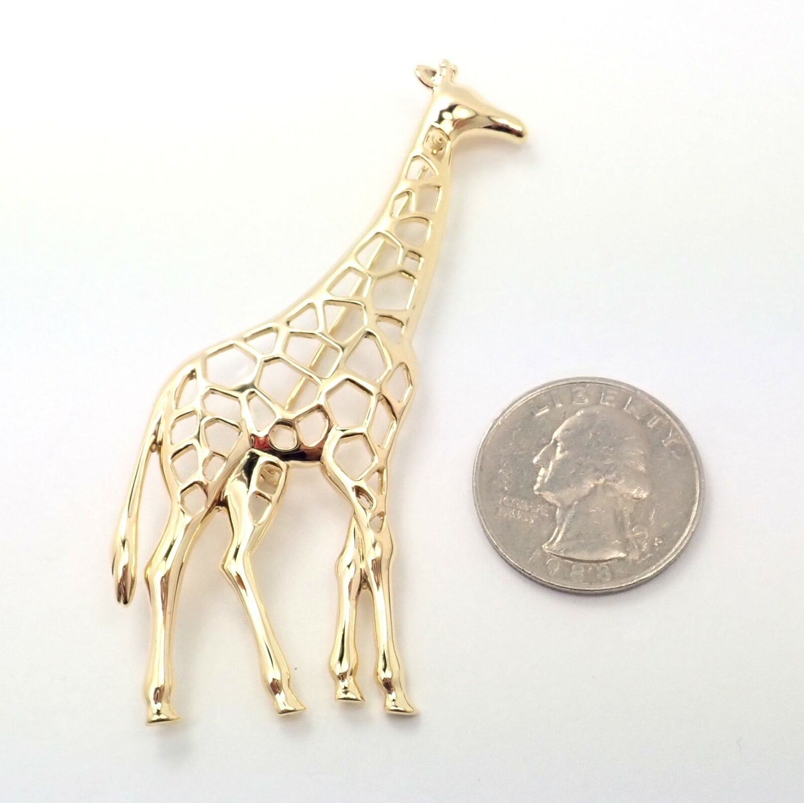 Rare! Authentic Mikimoto 18k Yellow Gold Large Giraffe Pin Brooch | Fortrove