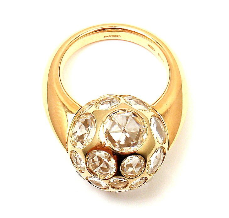 NEW! AUTHENTIC POMELLATO HAREM 18K YELLOW GOLD ROCK CRYSTAL RING sz 5 | Fortrove