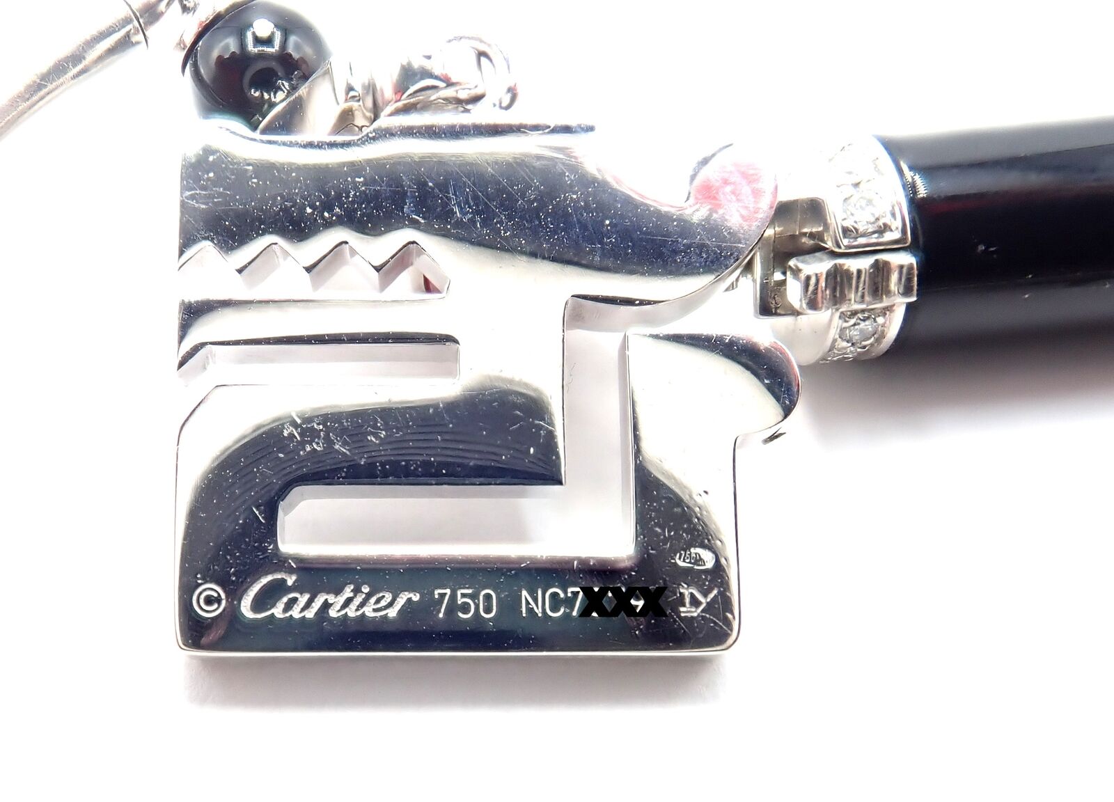 Cartier Le Baiser Du Dragon 18k Gold Diamond Ruby Onyx 2 Charms Bangle Bracelet | Fortrove