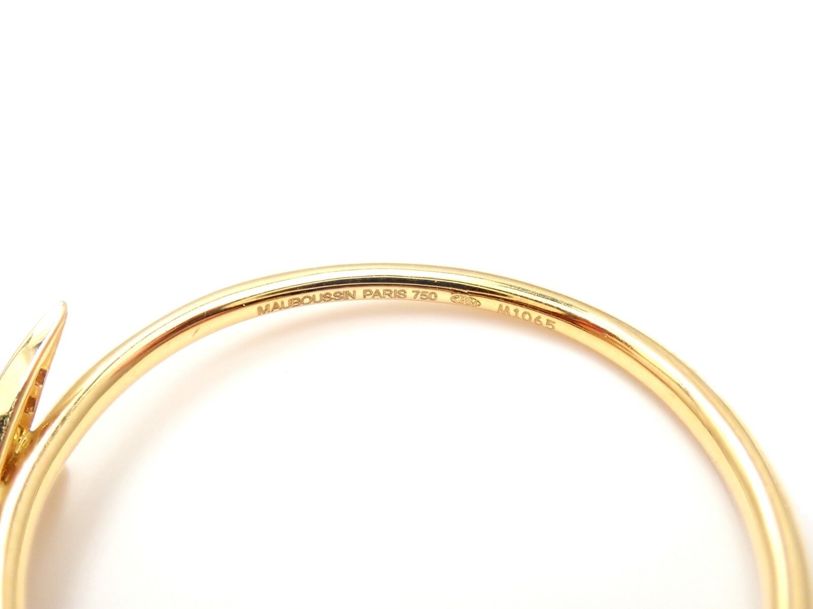 Rare! Mauboussin 18k Yellow Gold Diamond Celestial Star Etoile Hoop Earrings | Fortrove