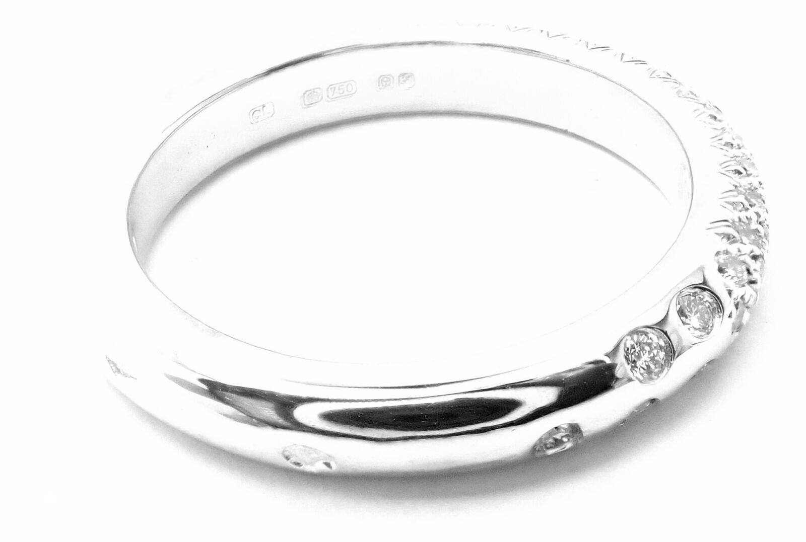 Authentic! Chanel 18k White Gold Diamond Band Ring | Fortrove
