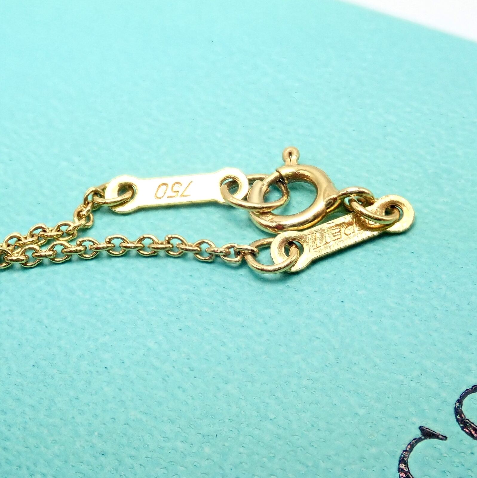 Authentic! Tiffany & Co Elsa Peretti 18k Yellow Gold Diamond Open Heart Necklace | Fortrove