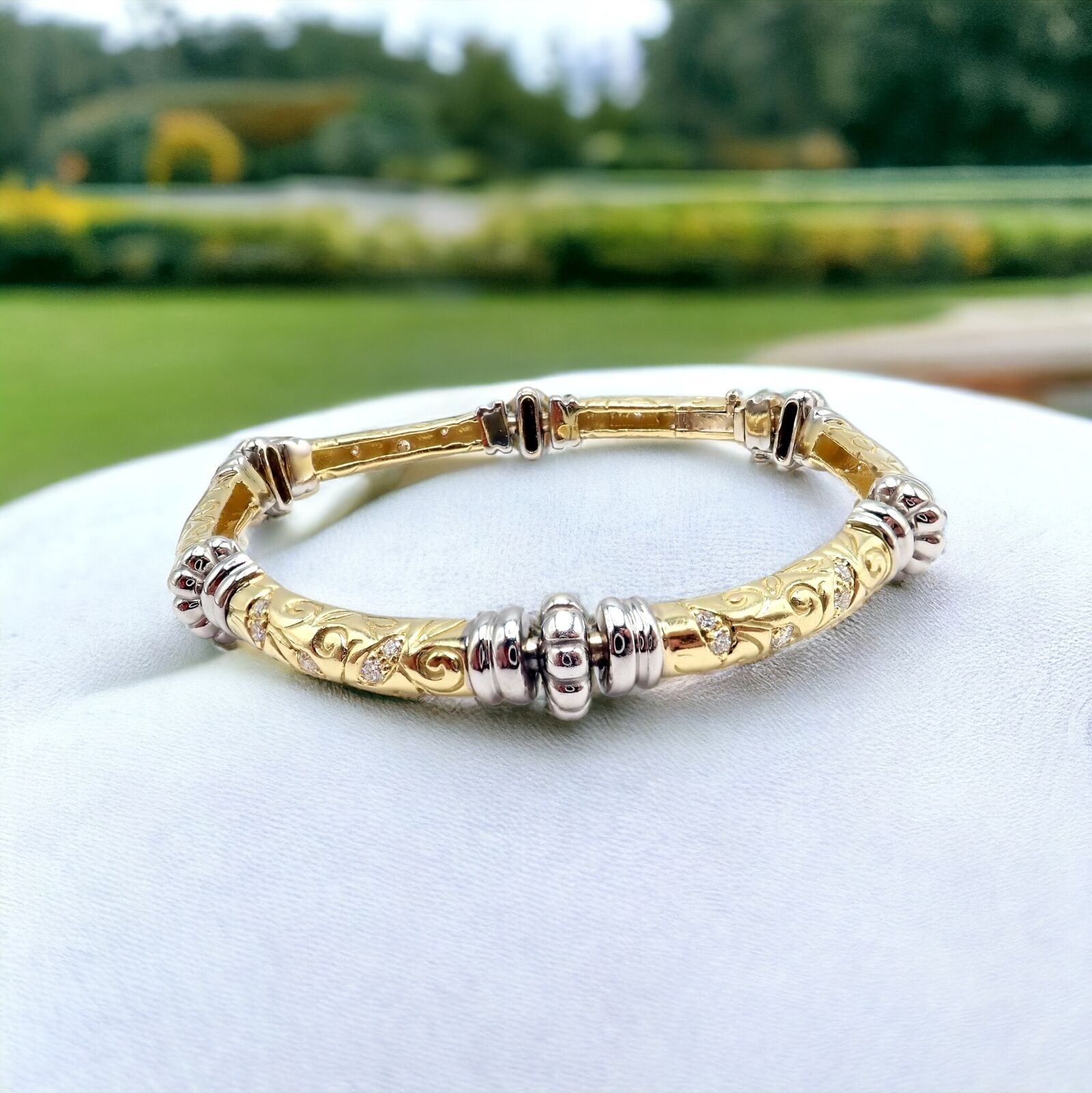 Vintage SeidenGang 18k Yellow + White Gold Diamond Laurel Collection Bracelet | Fortrove