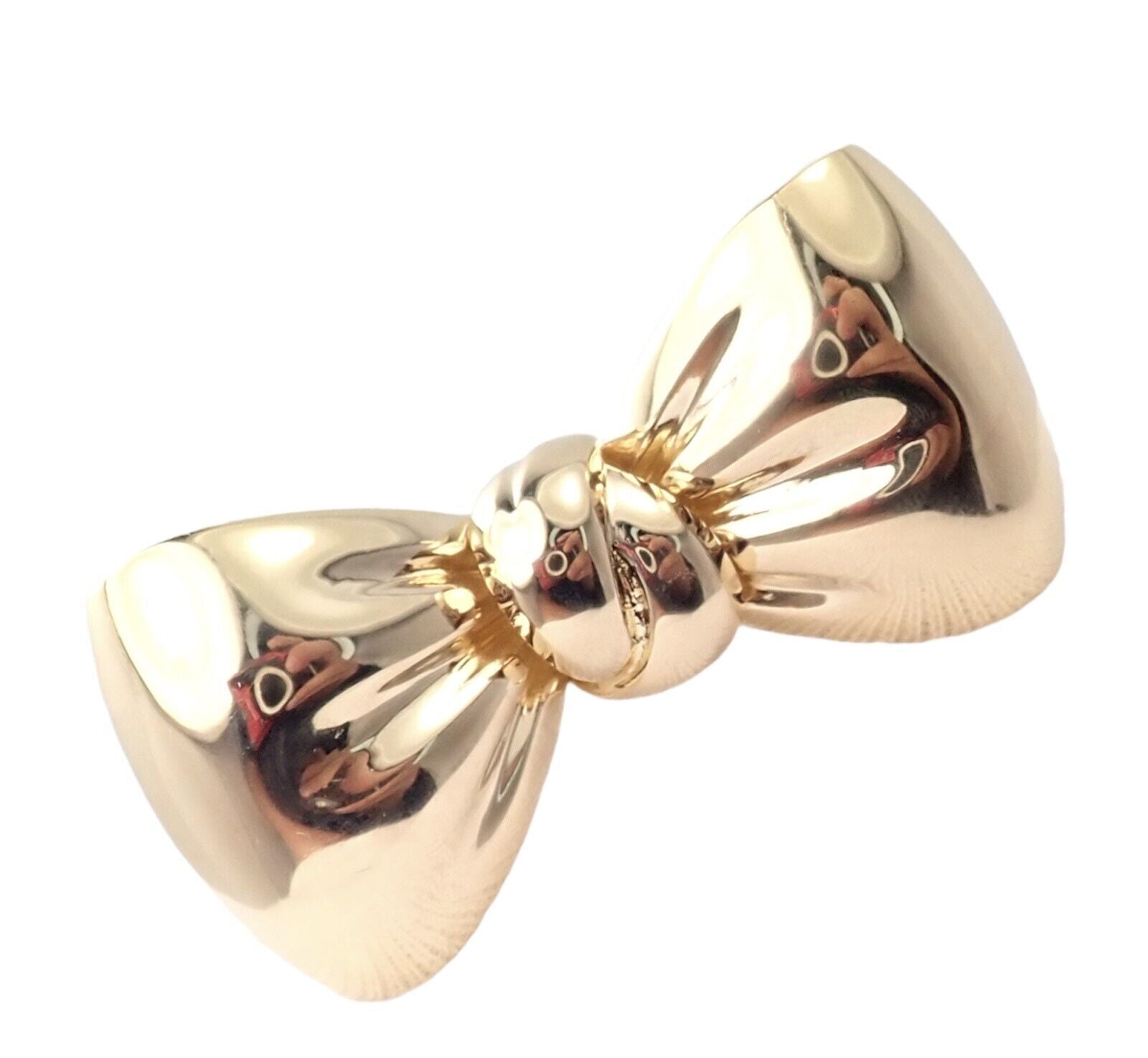 Rare! Authentic Van Cleef & Arpels 18k Yellow Gold Bow Design Pin Brooch | Fortrove