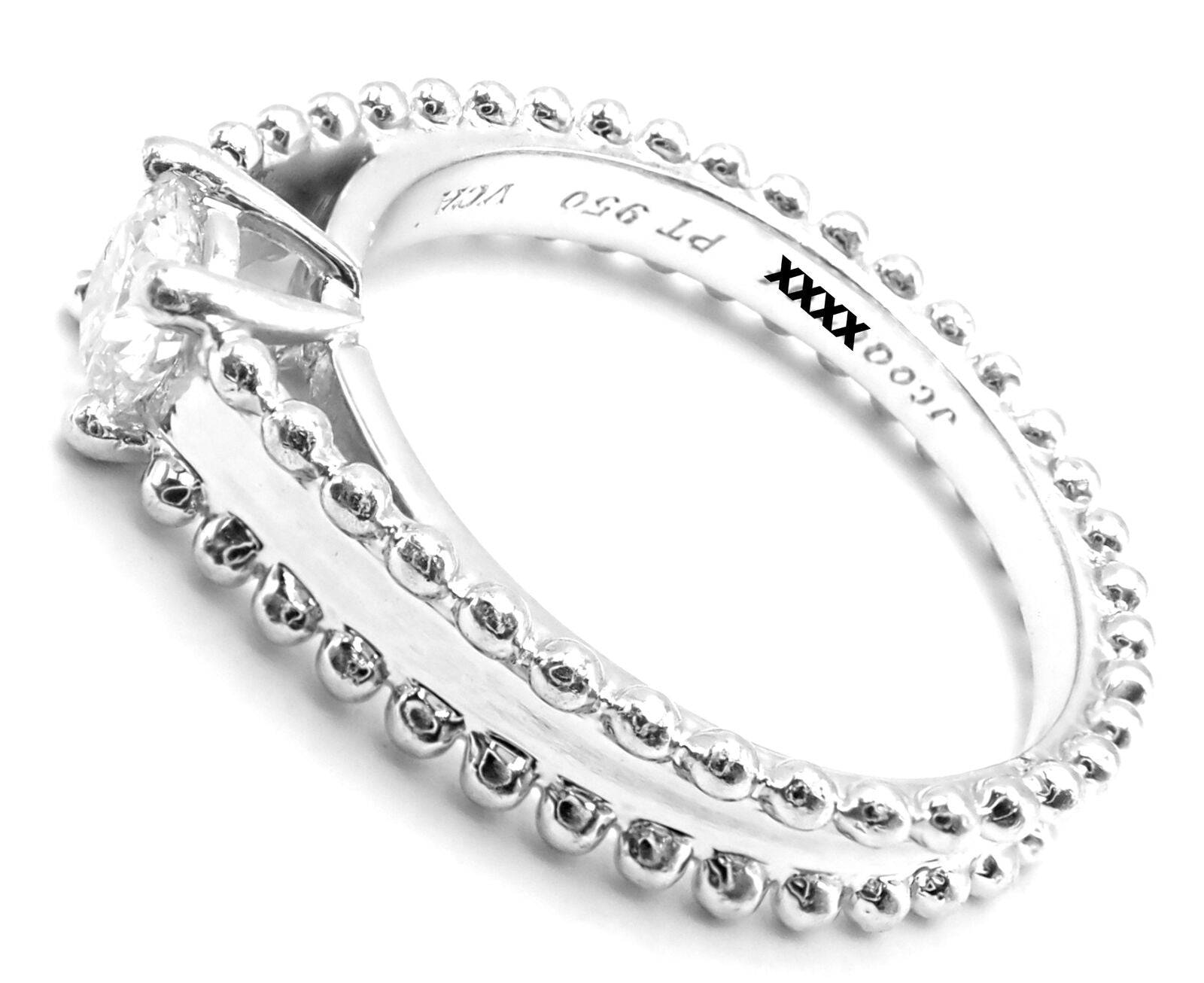 Authentic! Van Cleef & Arpels Estelle Platinum .31ct Diamond Solitaire Ring GIA | Fortrove