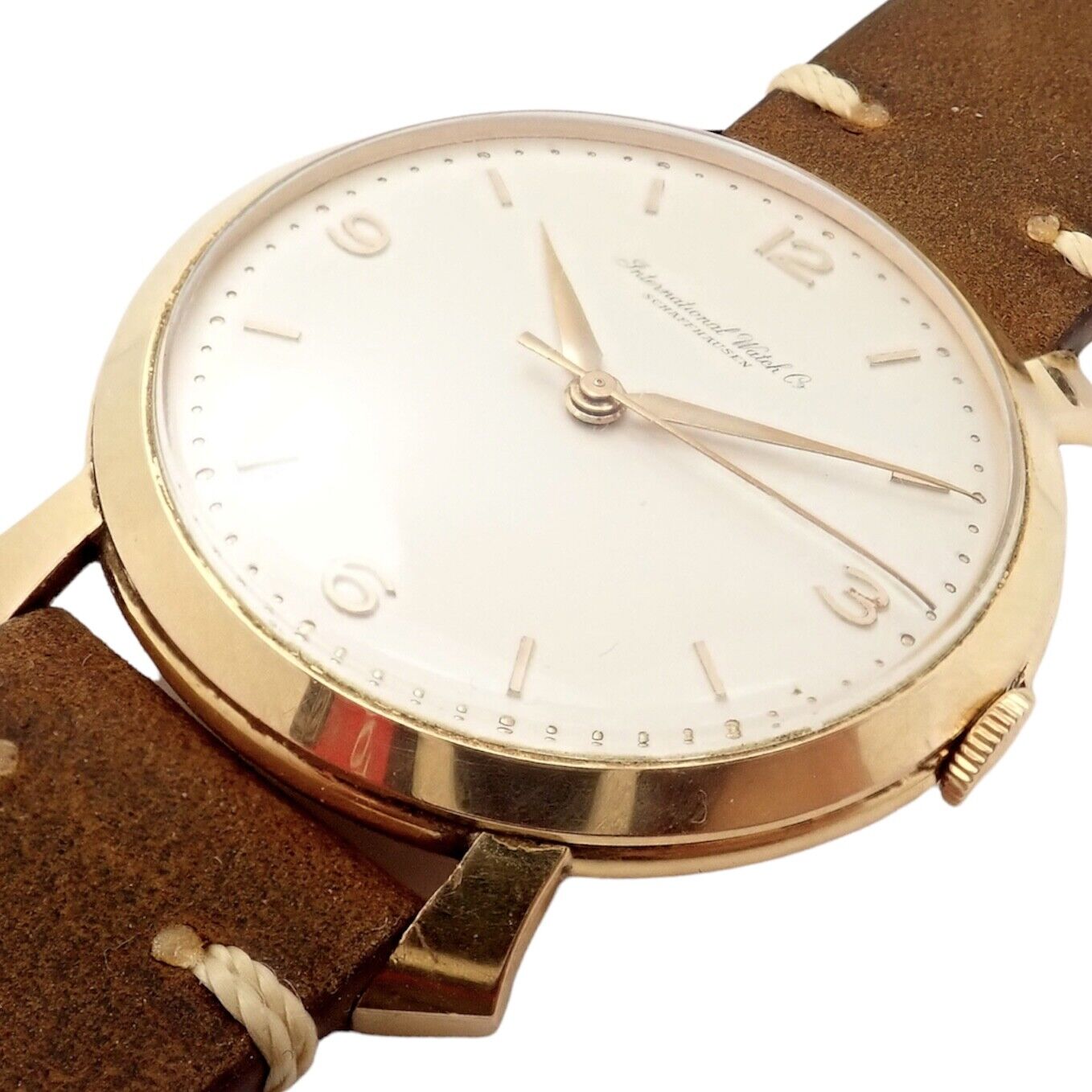 Authentic! IWC Schaffhausen International Watch Co 18k Yellow Gold Manual Watch | Fortrove