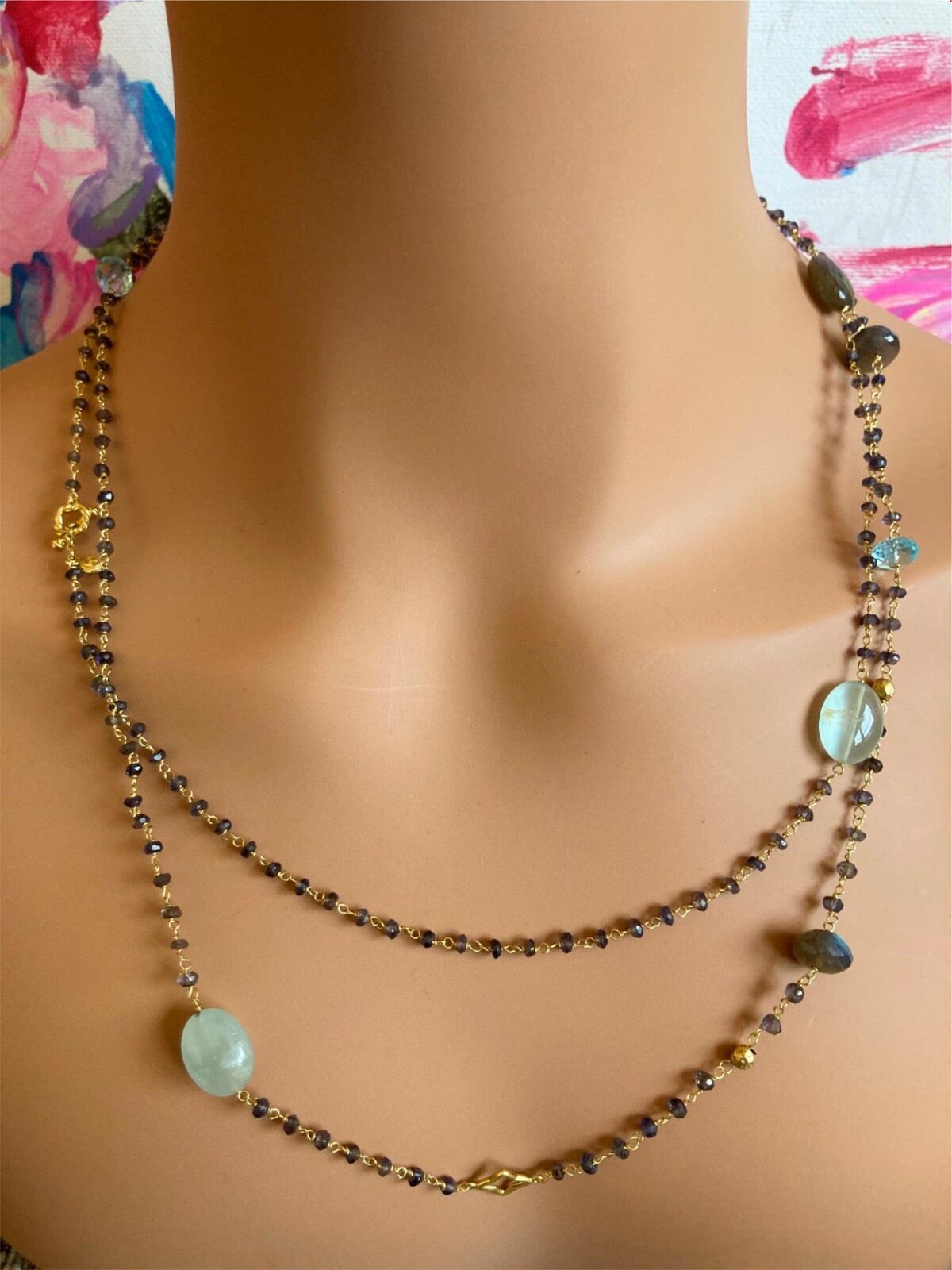 David Yurman Quatrefoil 18k Yellow Gold 46" Long Chain Bead Toggle Necklace | Fortrove