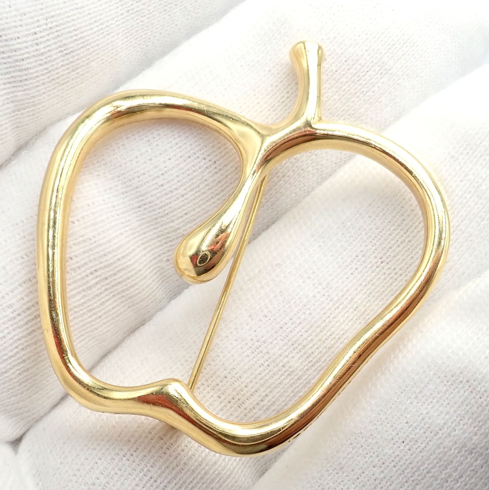 Authentic! Vintage Tiffany & Co Peretti 18k Yellow Gold Large Apple Pin Brooch | Fortrove