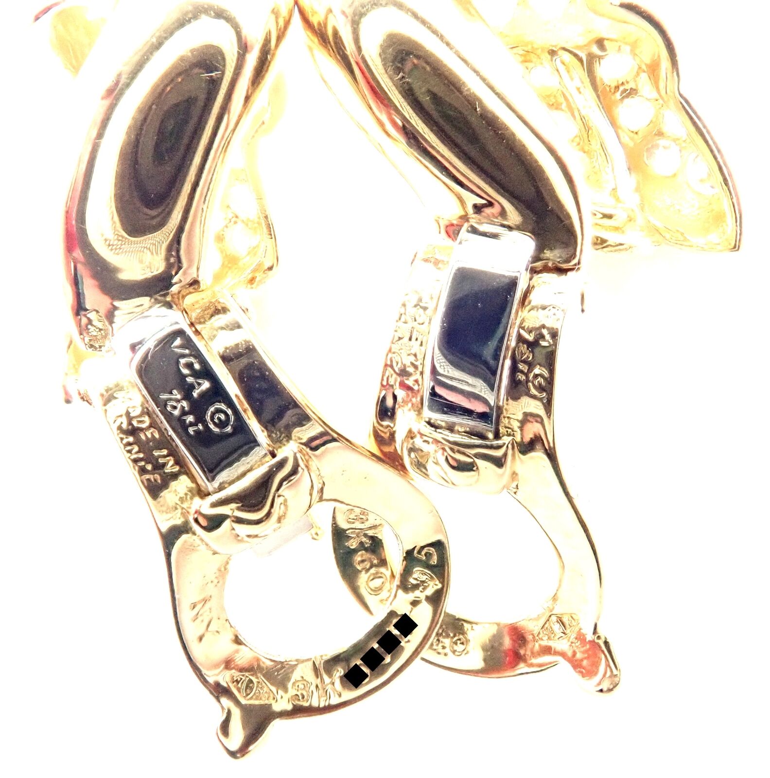 Rare! Authentic Van Cleef & Arpels 18k Yellow Gold Diamond Bow Earrings Paper | Fortrove