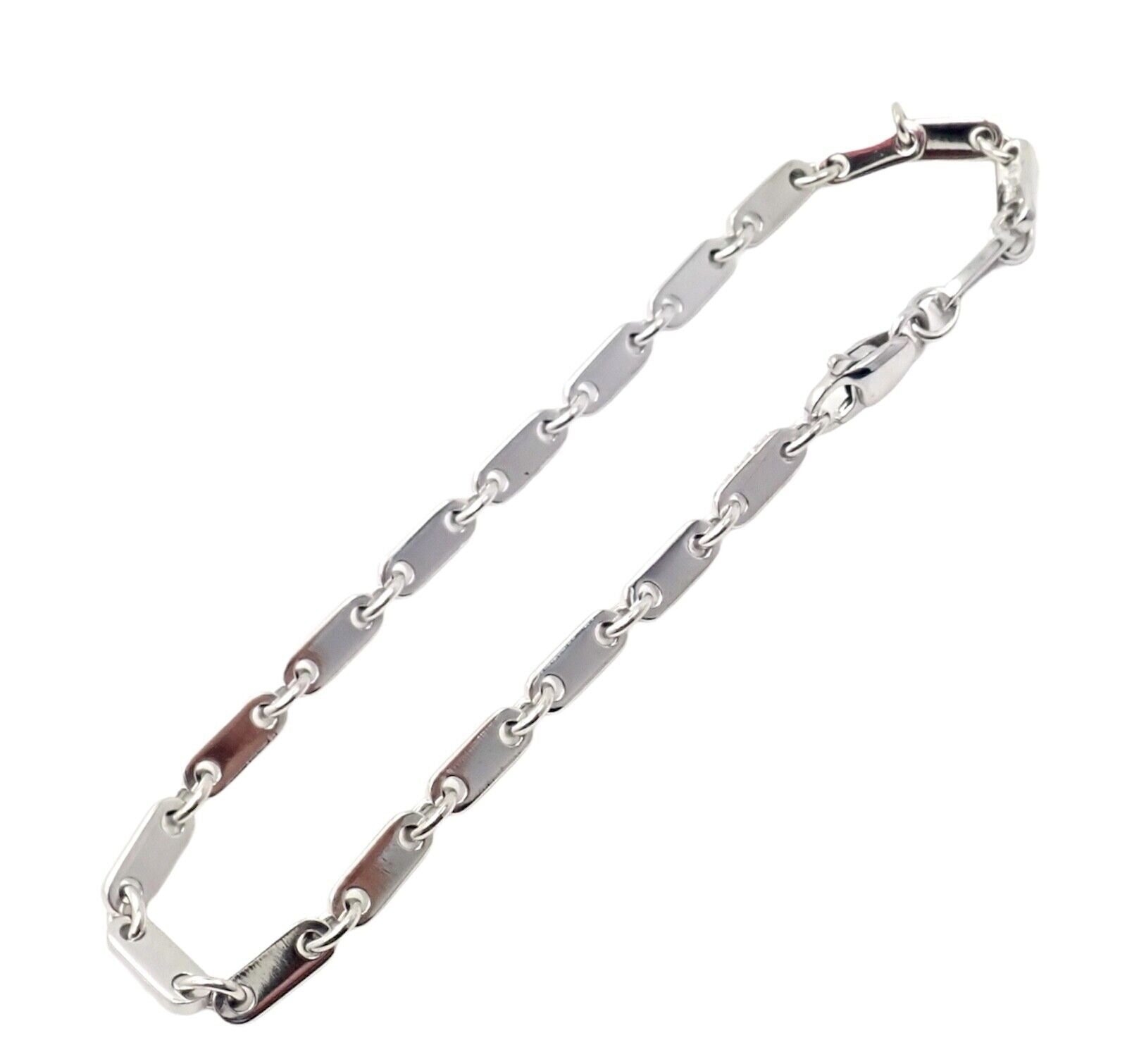 Authentic! Vinage Cartier 18k White Gold Fidelity Link Bracelet | Fortrove