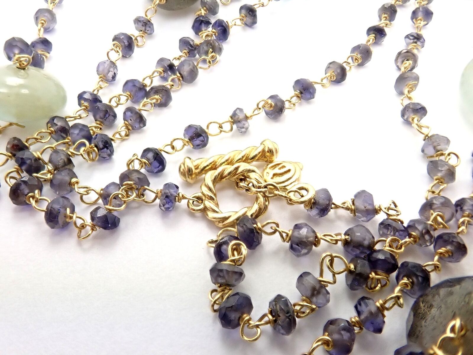 David Yurman Quatrefoil 18k Yellow Gold 46" Long Chain Bead Toggle Necklace | Fortrove