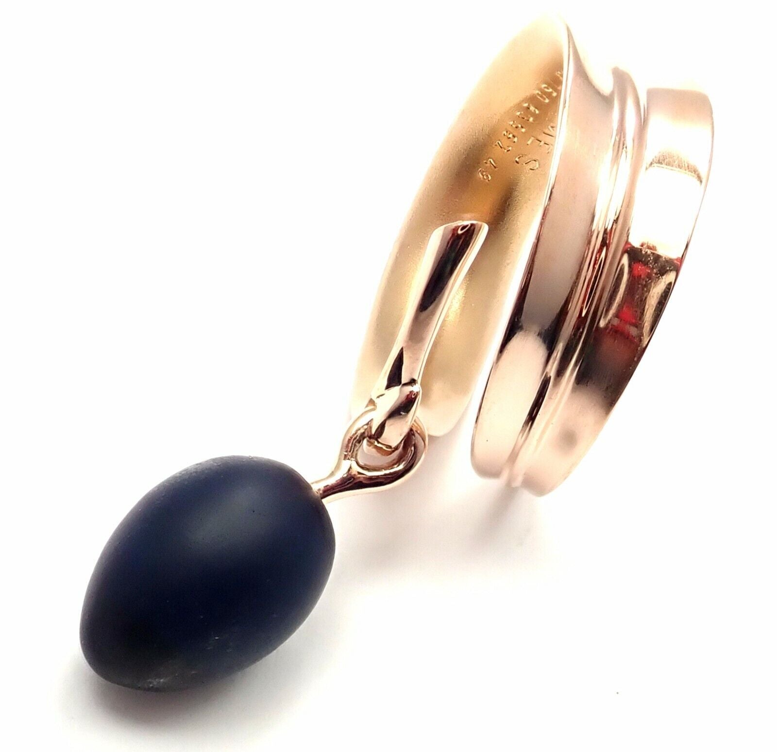 Rare! Authentic Hermes Olive 18K Rose Gold Wood Band Ring | Fortrove