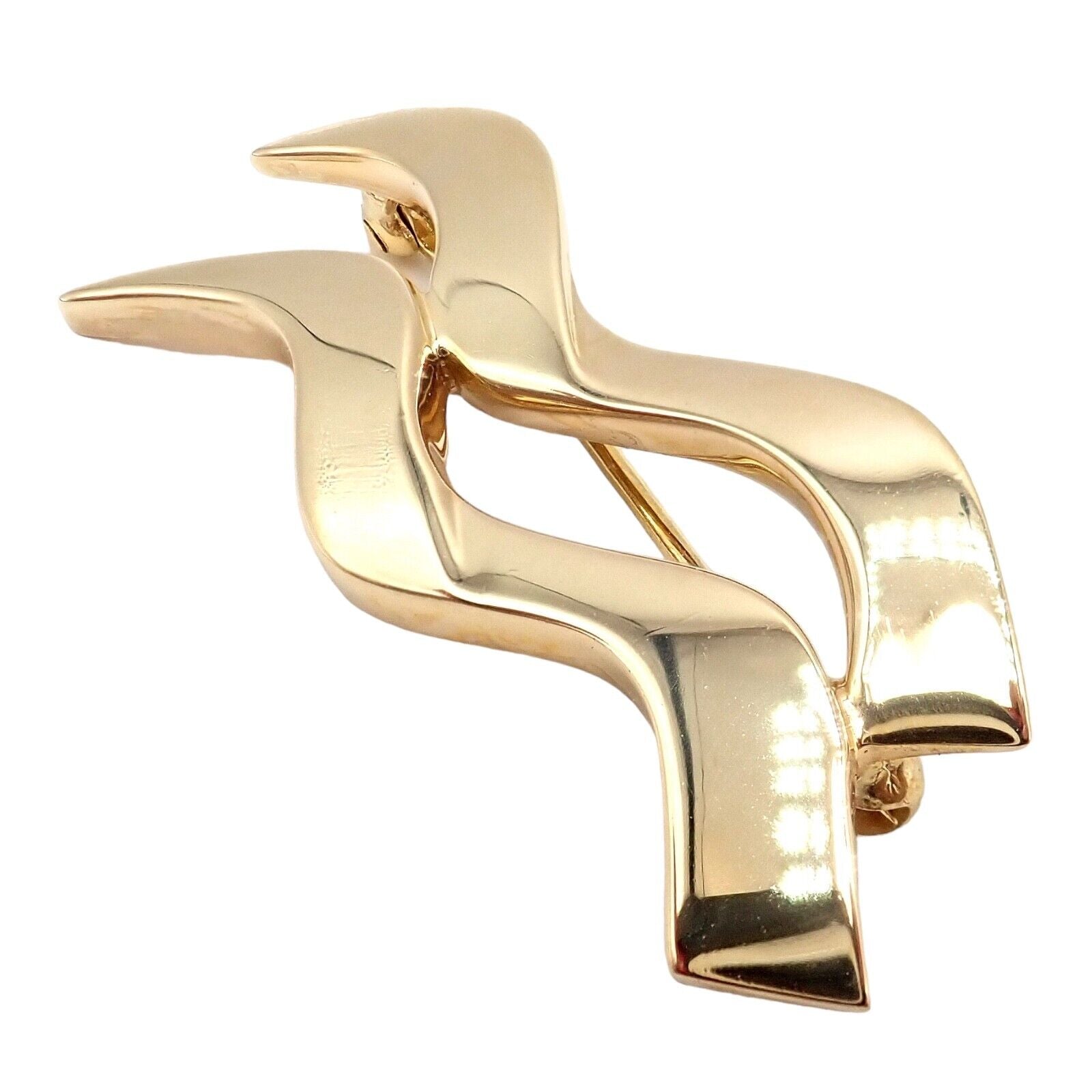Authentic! Tiffany & Co 18k Yellow Gold Picasso Zodiac Aquarius Brooch Pin | Fortrove