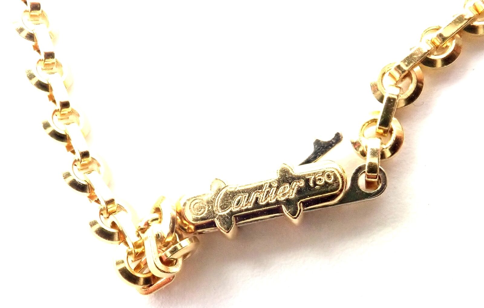 Rare! Authentic Cartier 18k Yellow Gold Hematite Dolphin Pendant Link Necklace | Fortrove