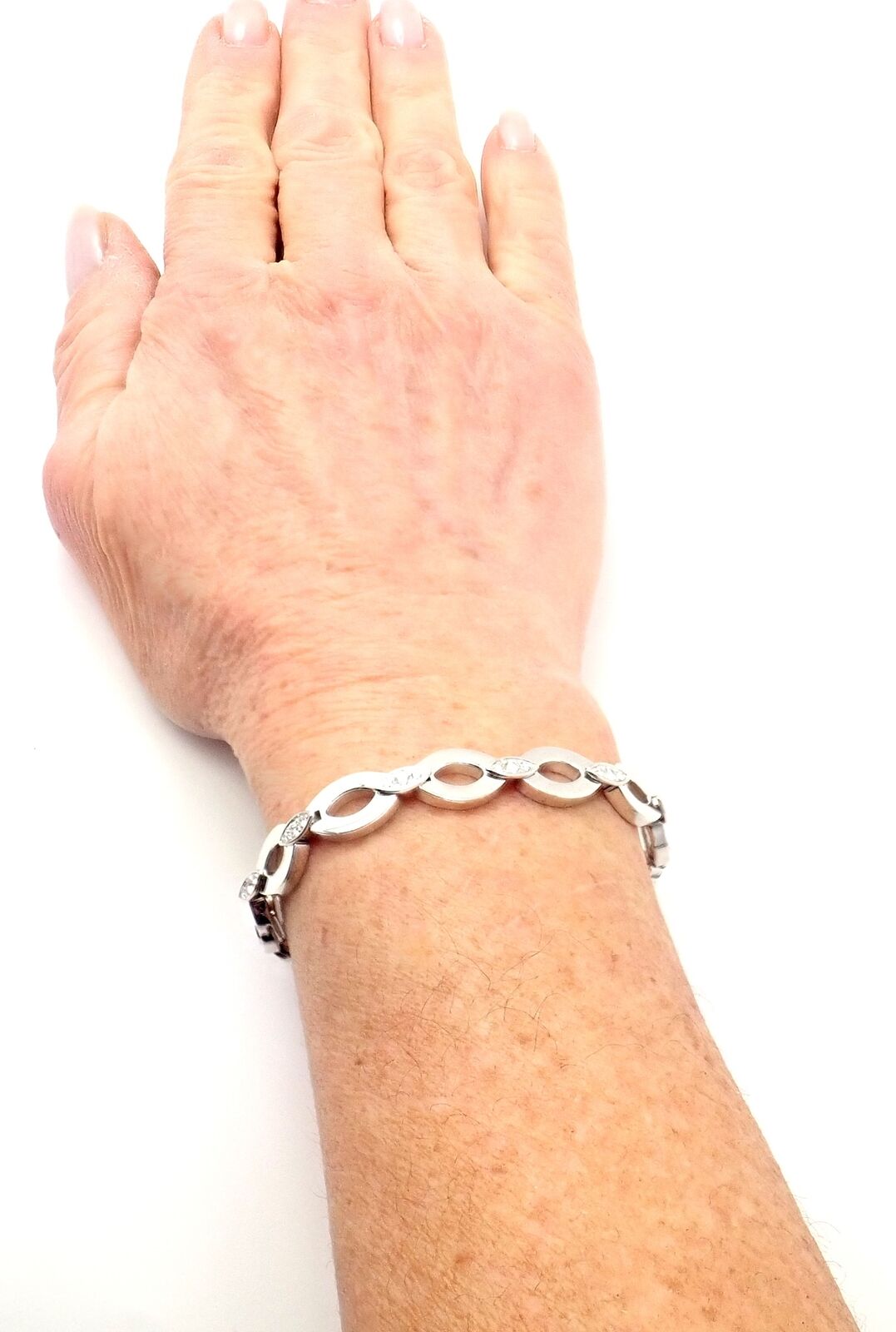 Rare! Authentic Cartier 18K White Gold Diamond Diadea Link Bracelet Certificate | Fortrove