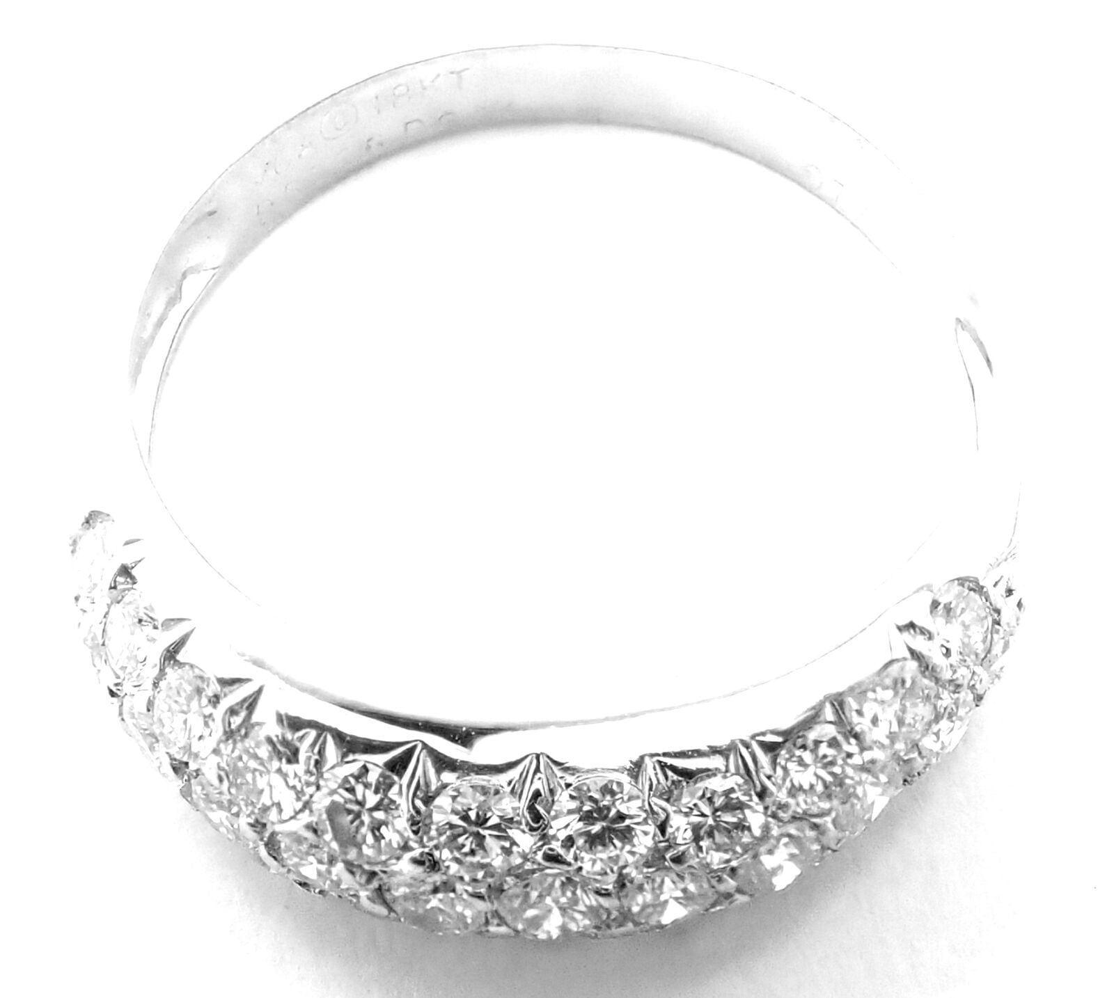 Rare! Authentic Van Cleef & Arpels 18k White Gold Diamond Band Ring | Fortrove